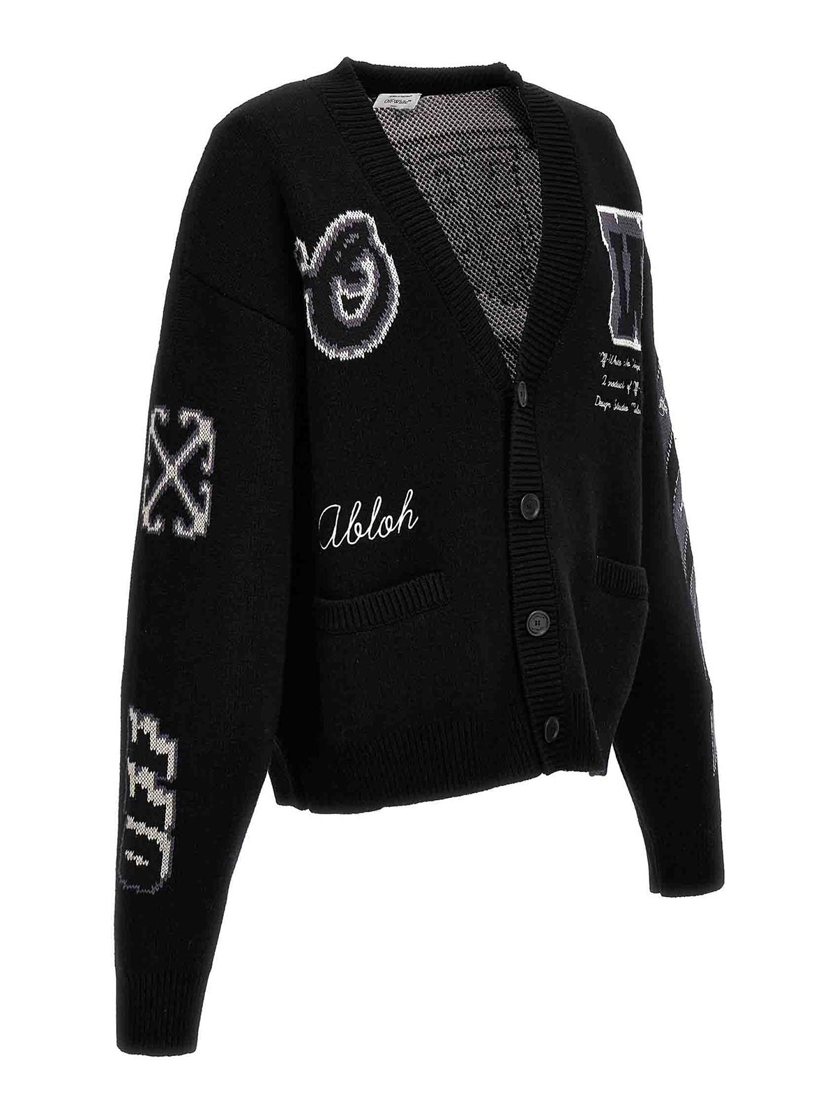 Off-White moon varsity cardigan - Black|OMHB019F23KNI0021010