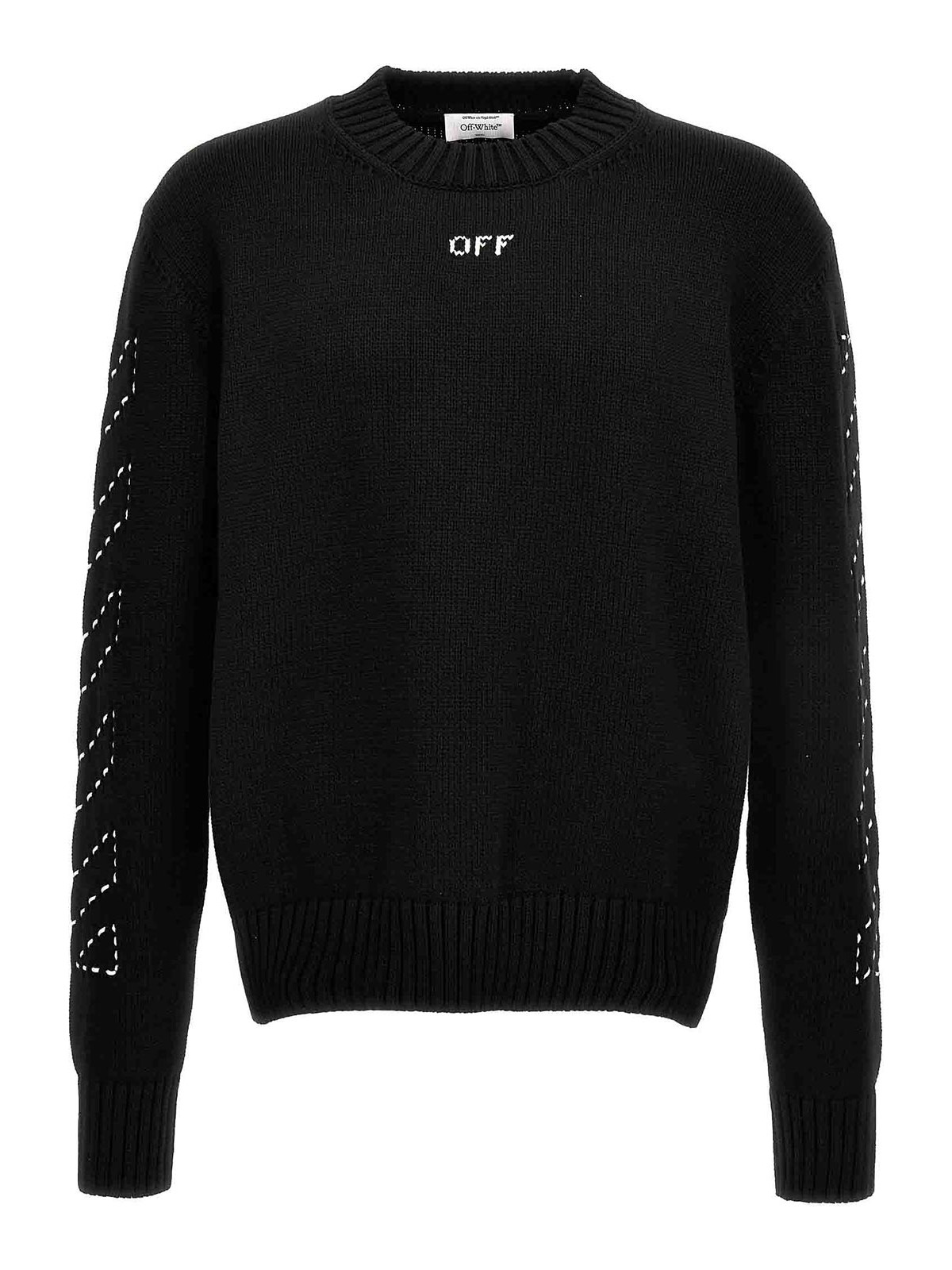 Crew necks Off-White - stitch arrow diags sweater ...