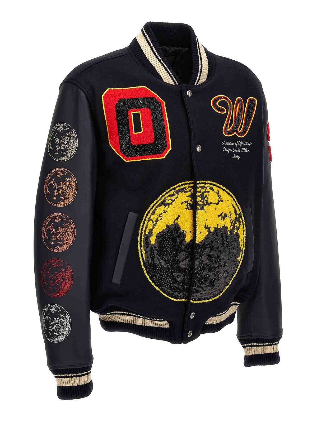 Off-White moon phase bomber jacket - Blue | OMJA122F23LEA0034784