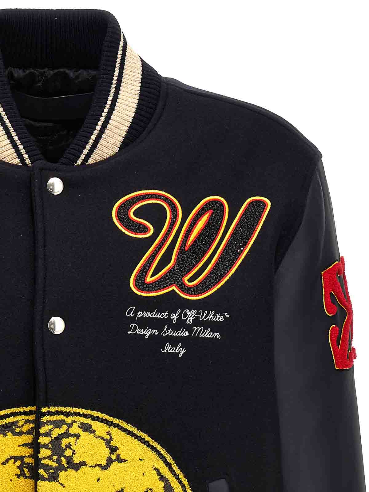 ジャケット・アウター moon Off-White moon phase bomber jacket - Blue | OMJA122F23LEA0034784