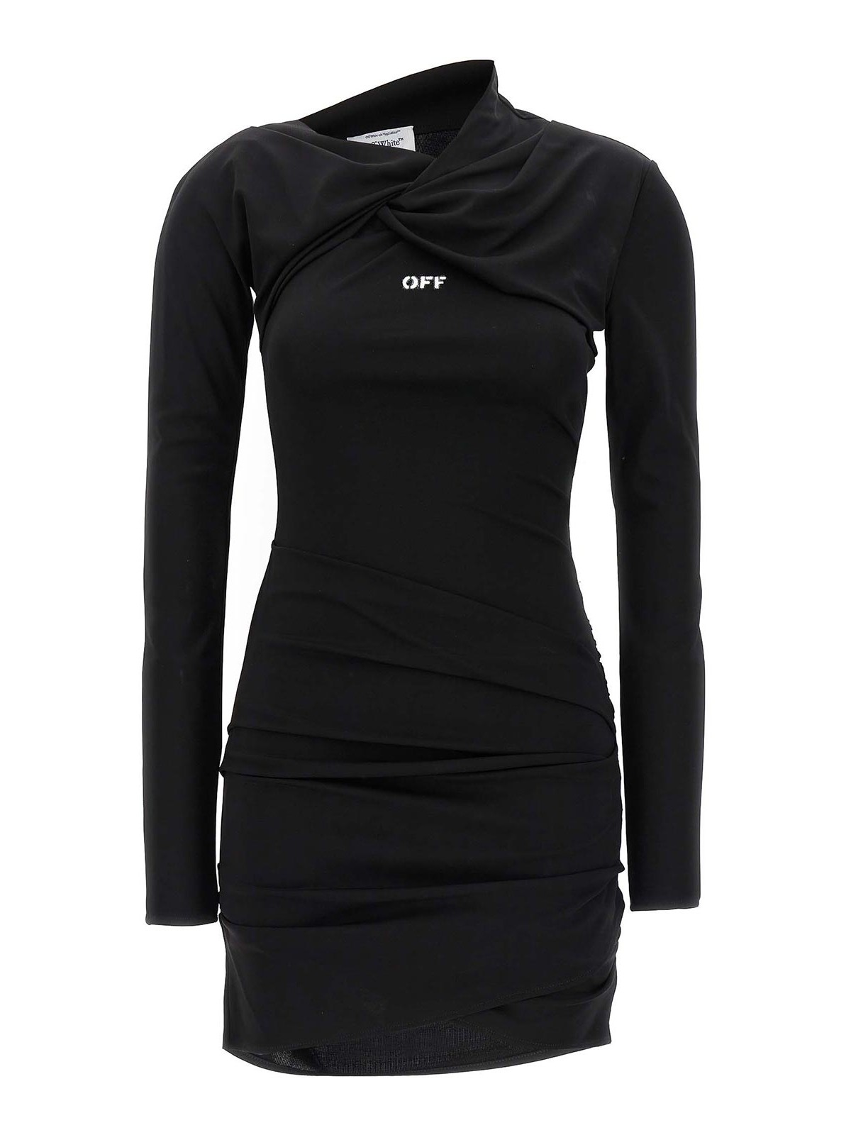 Off-white Fluid Jersey Twist Dress In Black