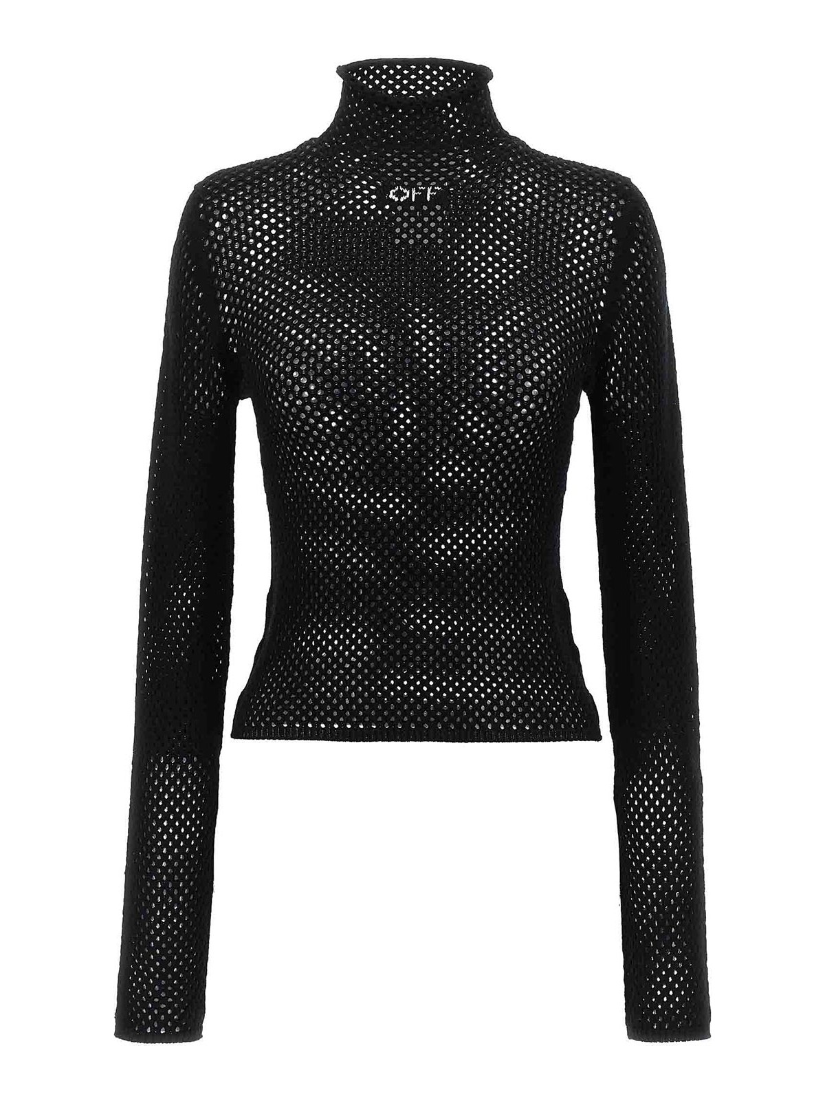 Shop Off-white Openwork Logo Sweater In Black
