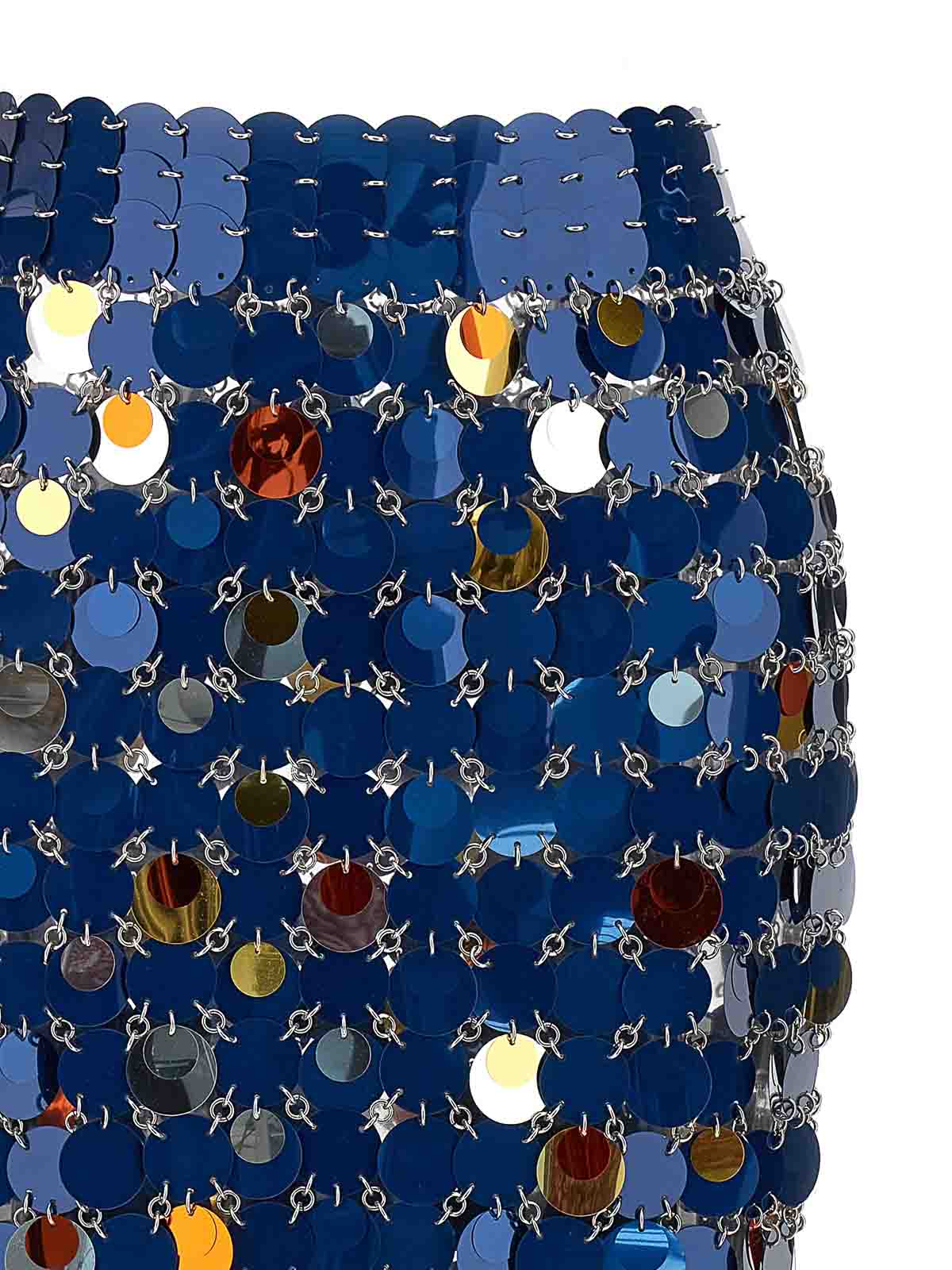Shop Rabanne Sequin Midi Skirt In Blue