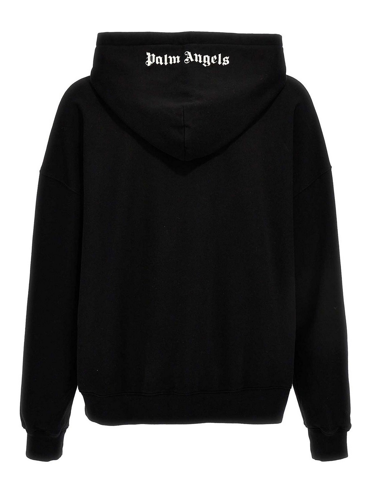 Shop Palm Angels Logo Embroidery Hoodie In Black