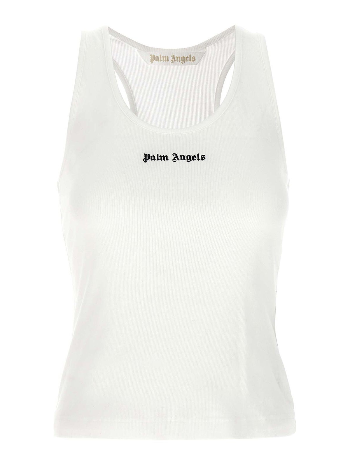 Shop Palm Angels Logo Top In White