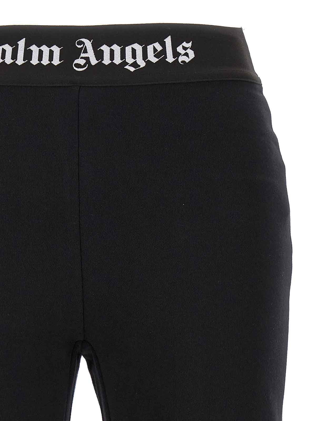 Shop Palm Angels Logo Elastic Pants In Negro