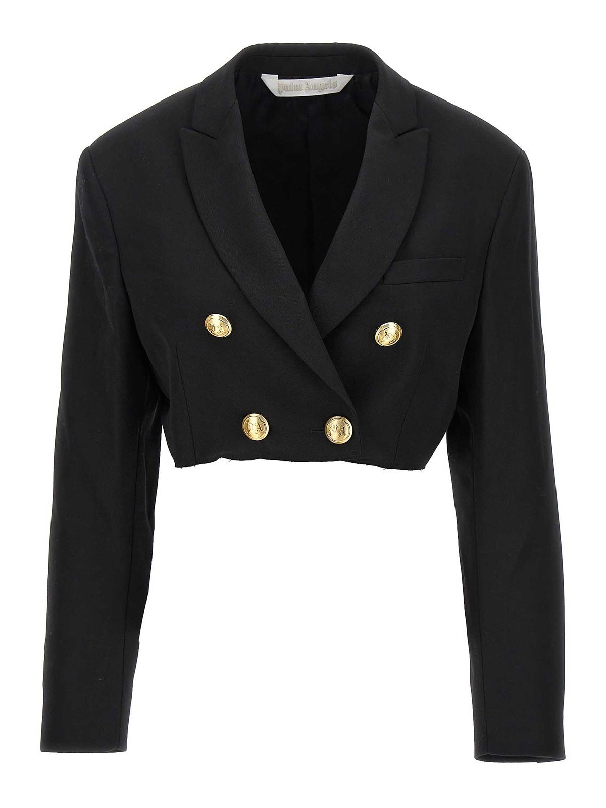 Palm Angels Blazer Crop Boyfriend In Black