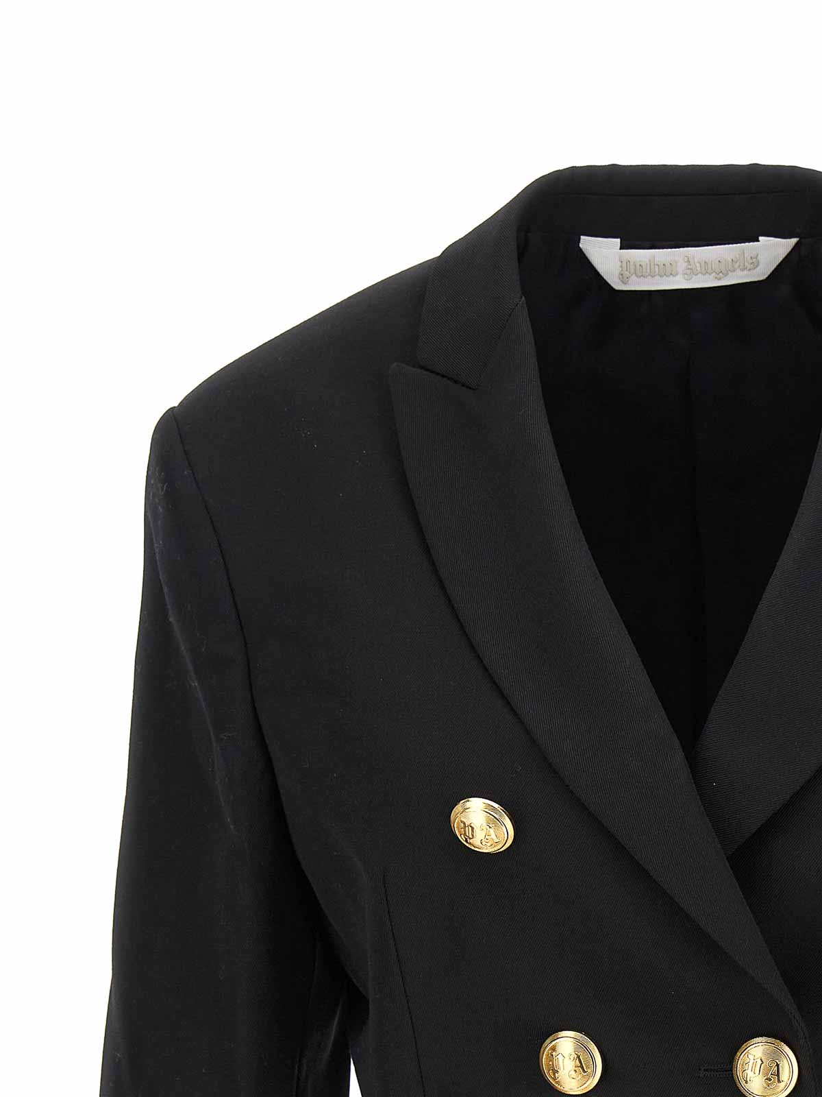 ジャケット Palm Angels FW23 Cropped blazer (PWEN032E23FAB0011076 1076) PALM ANGELS | Cropped Blazer | White | FRASERS