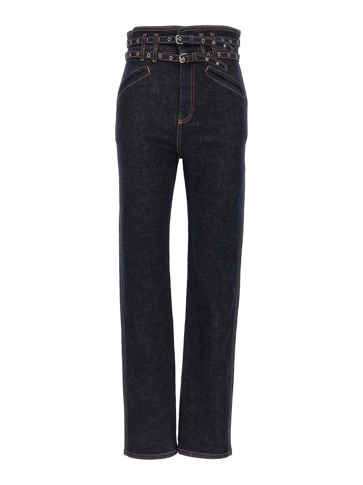 Shop Philosophy Di Lorenzo Serafini Double Belt Detail Jeans In Azul