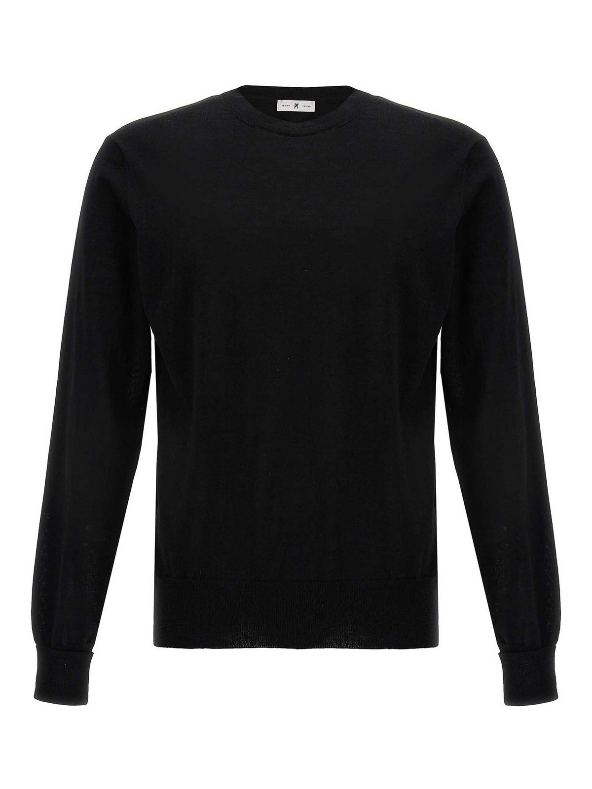 Pt Torino Merino Wool Sweater. In Black
