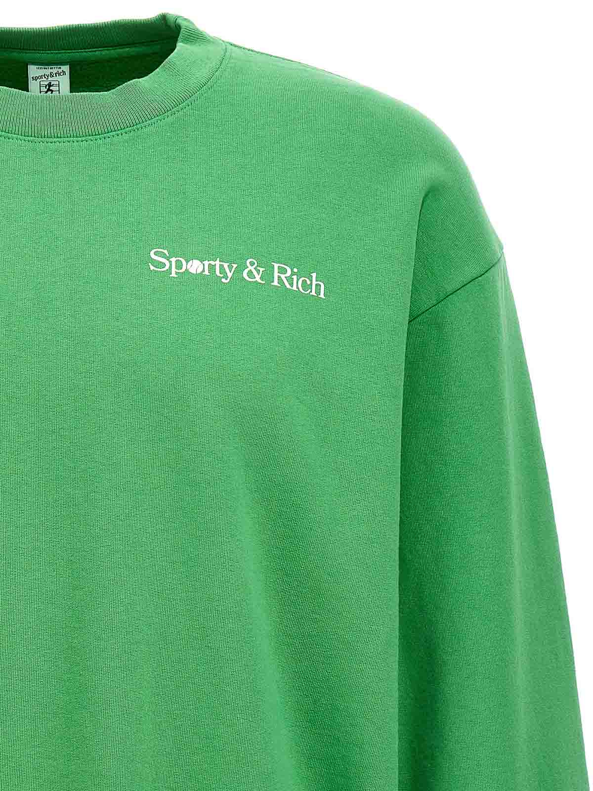 スウェット・トレーナー Sporty & Rich Racquet Club Crew Man to Man Green CR854VE CR8 Sporty & Rich Racquet Club Cotton Sweatshirt | Green | FARFETCH