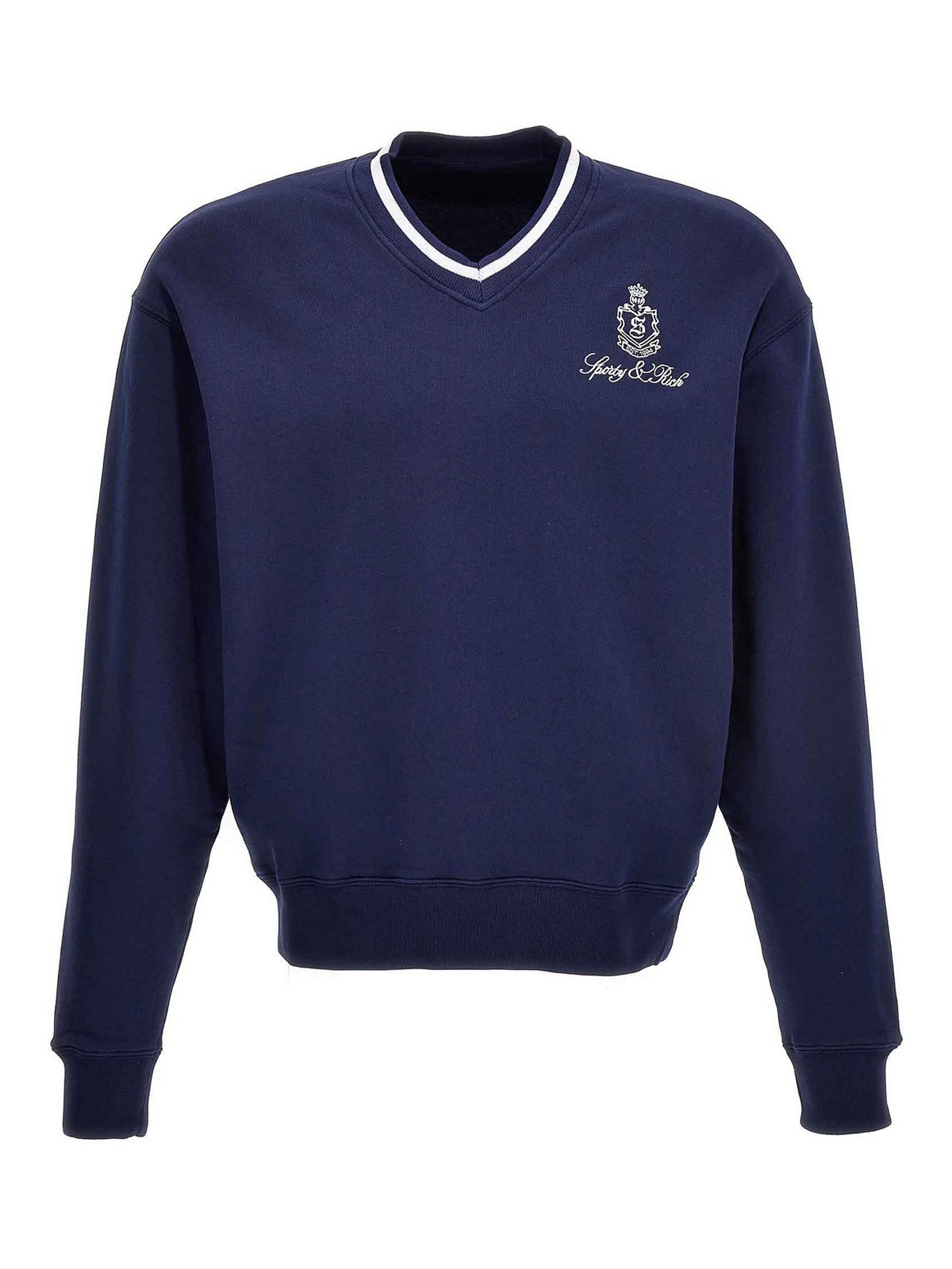 Sporty & Rich Logo embroidery sweatshirt - Blue - Men