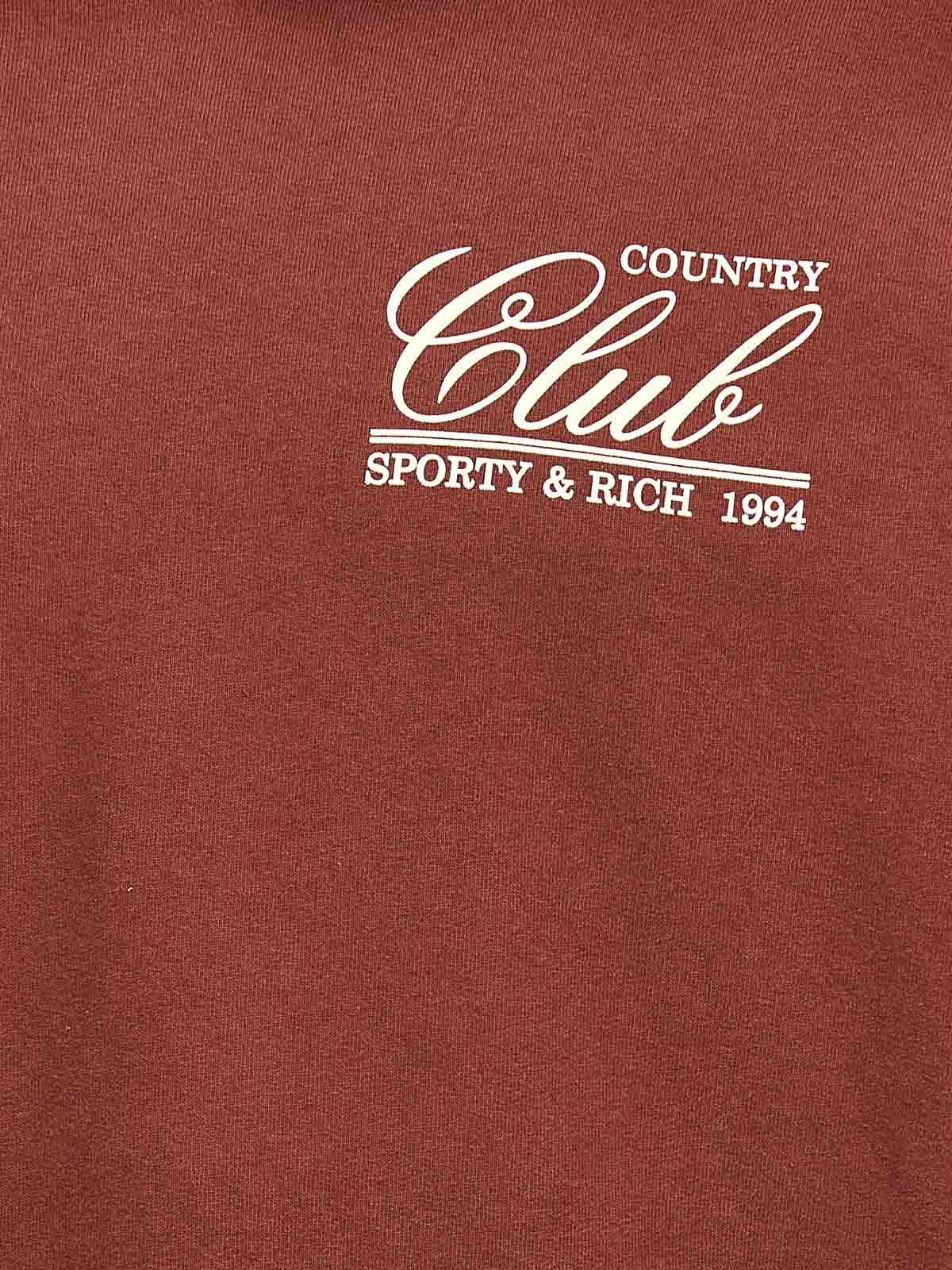 Shop Sporty And Rich 94 Country Club Hoodie In Brown