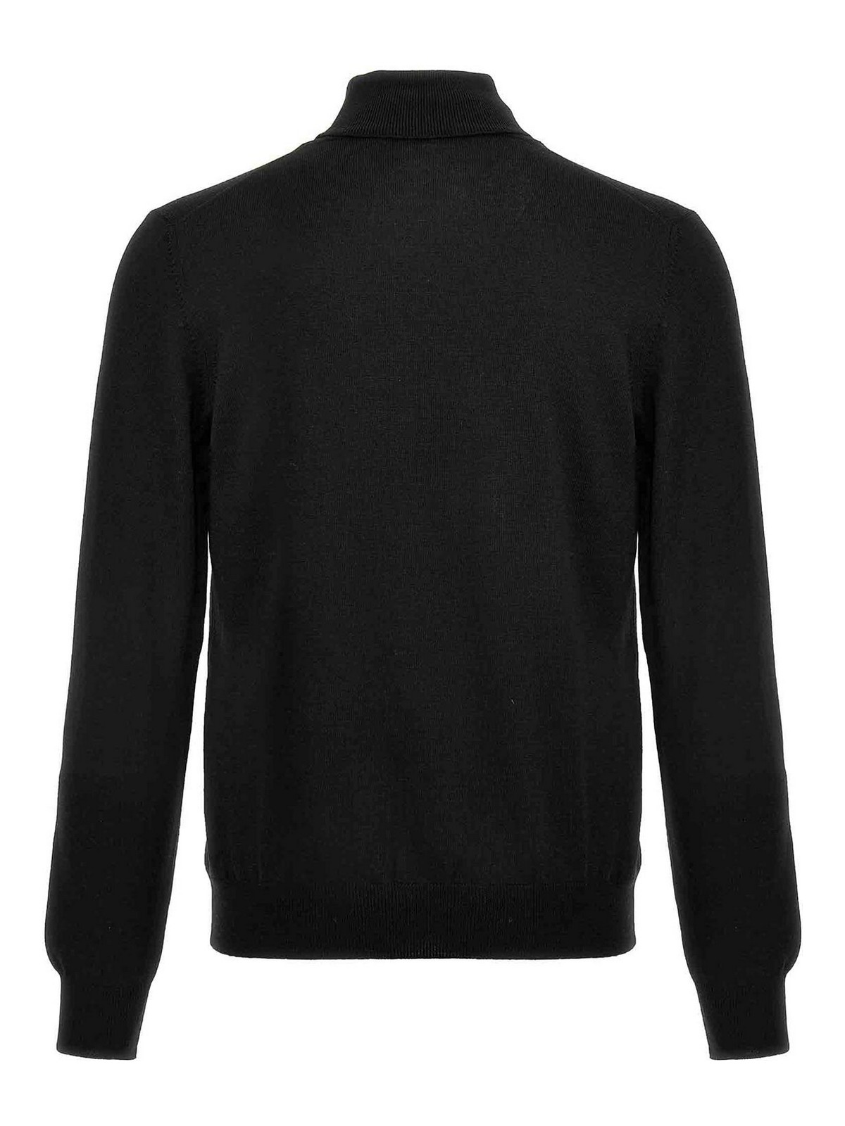 Shop Tagliatore Merino Turtleneck Sweater In Black