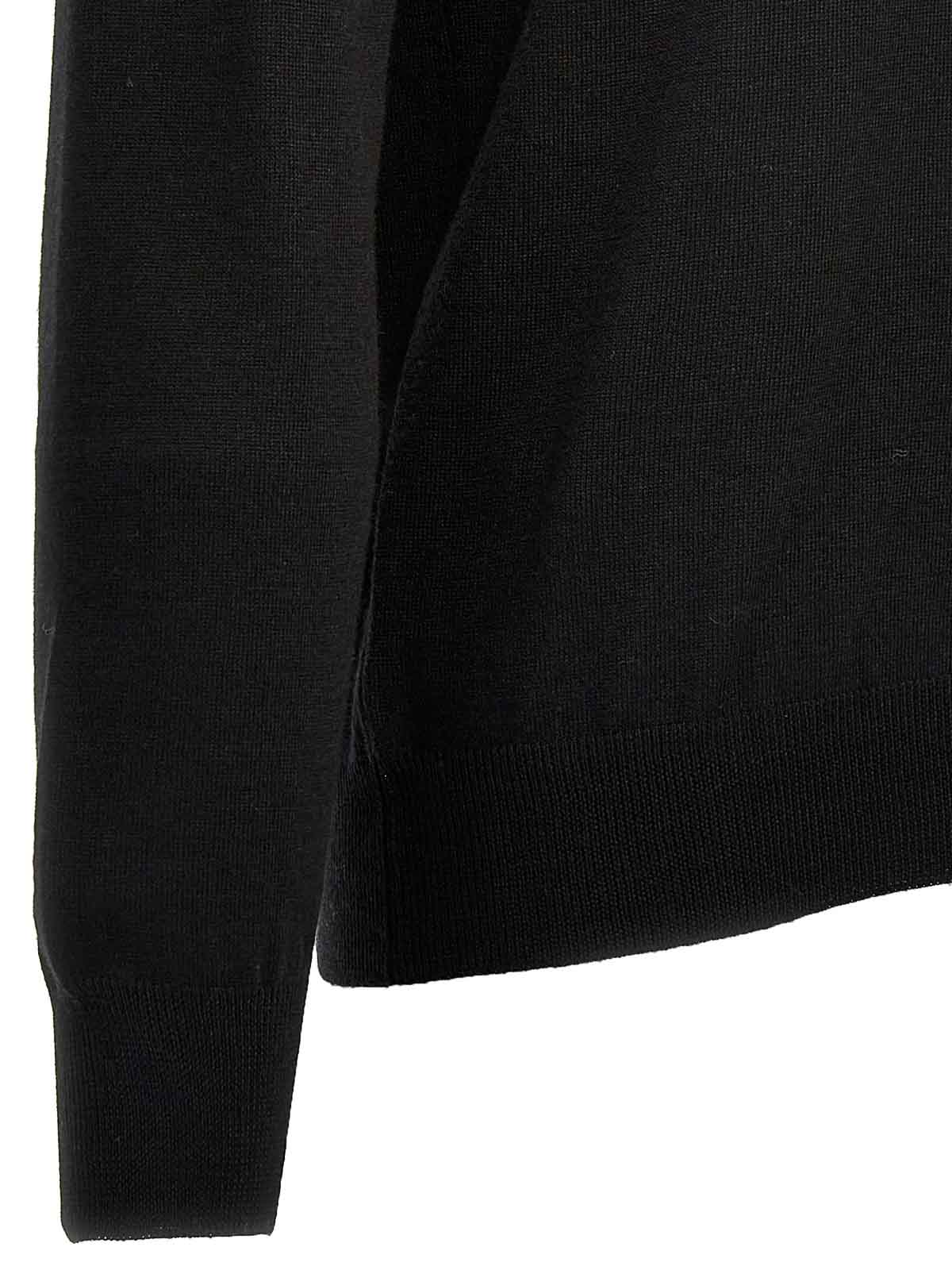 Shop Tagliatore Merino Turtleneck Sweater In Black
