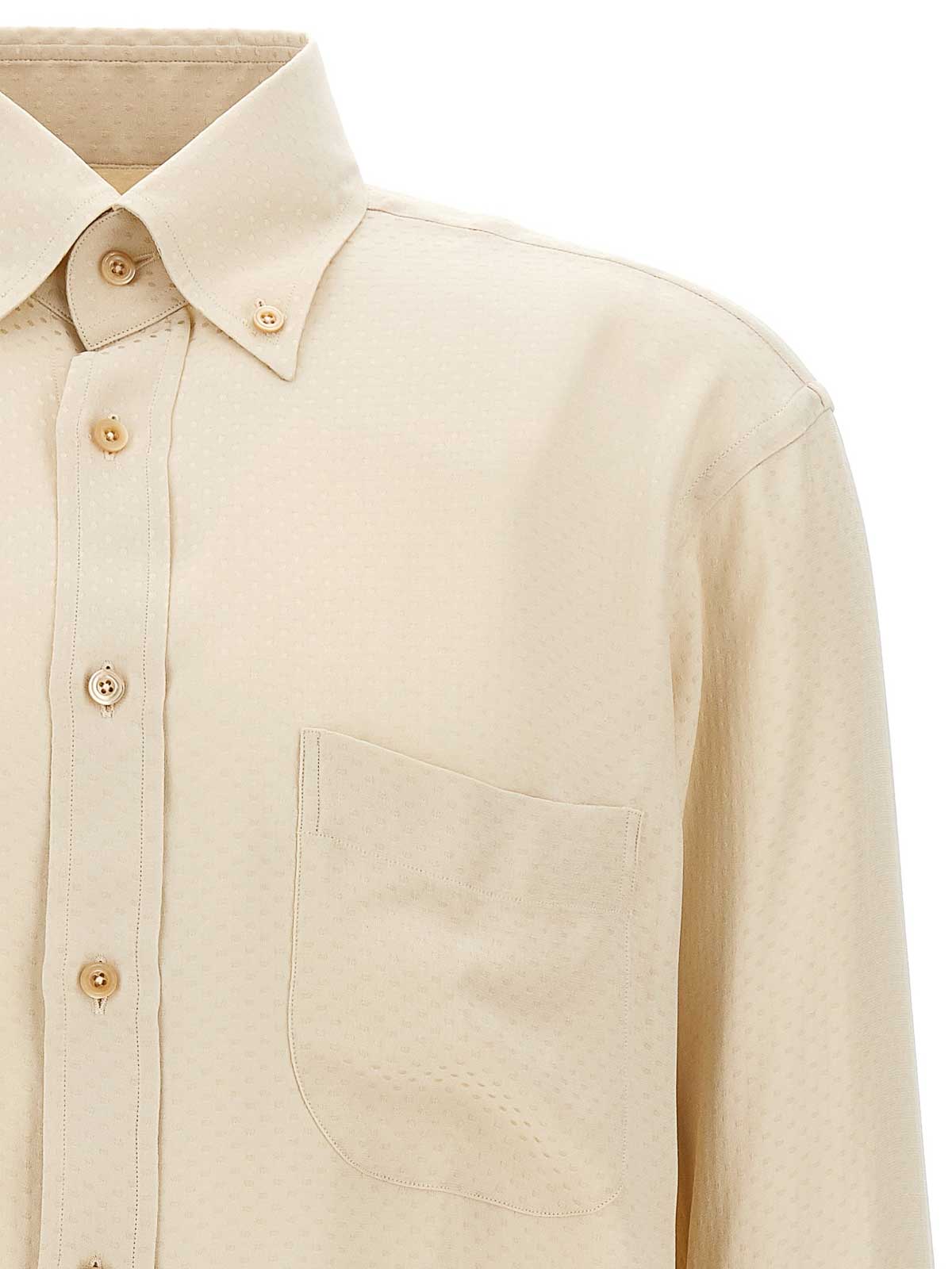 Shop Tom Ford Polka Dot Shirt In Blanco