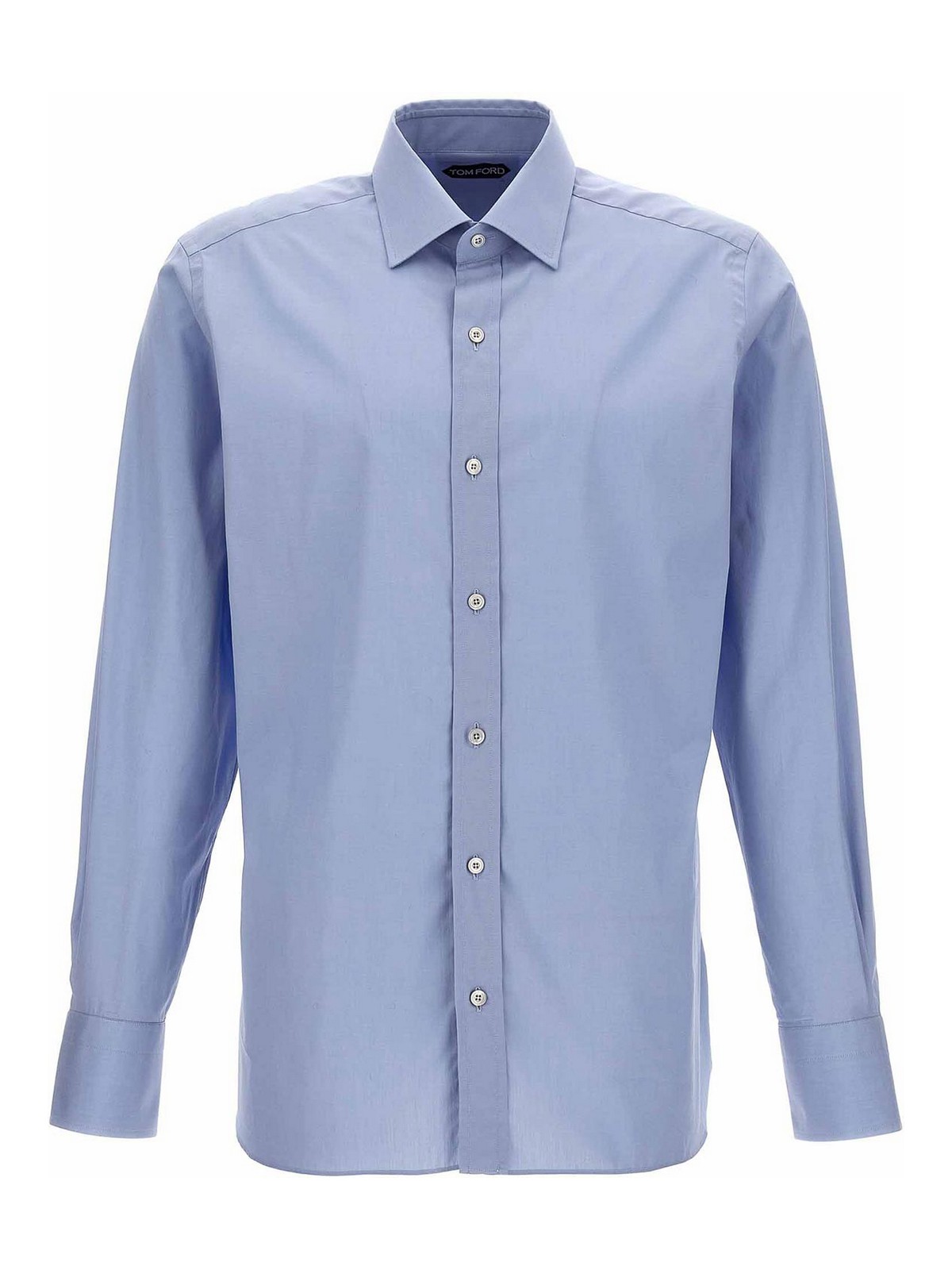 Shop Tom Ford Poplin Cotton Shirt In Light Blue
