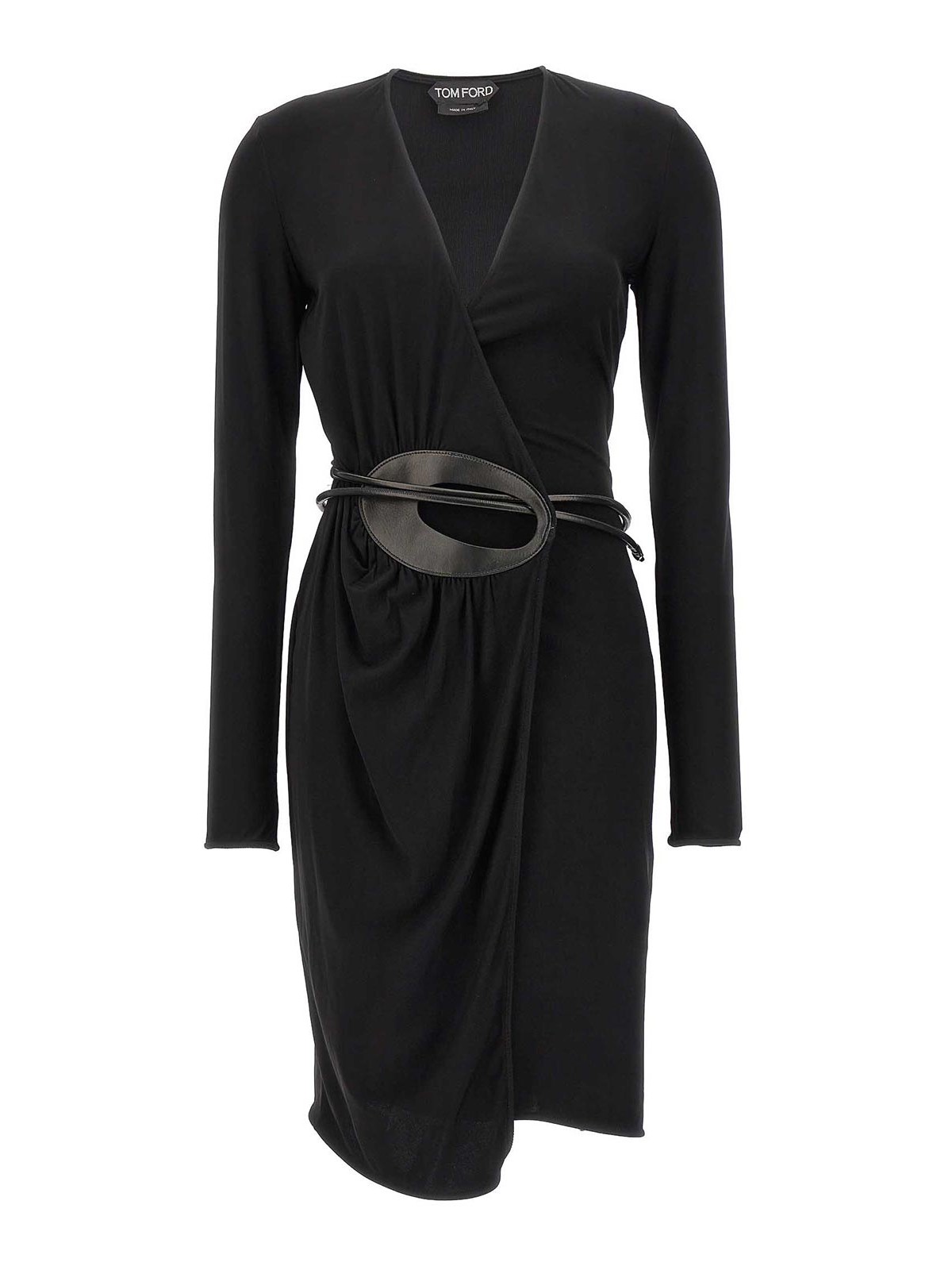 Tom Ford Leather Jersey Dress In Negro