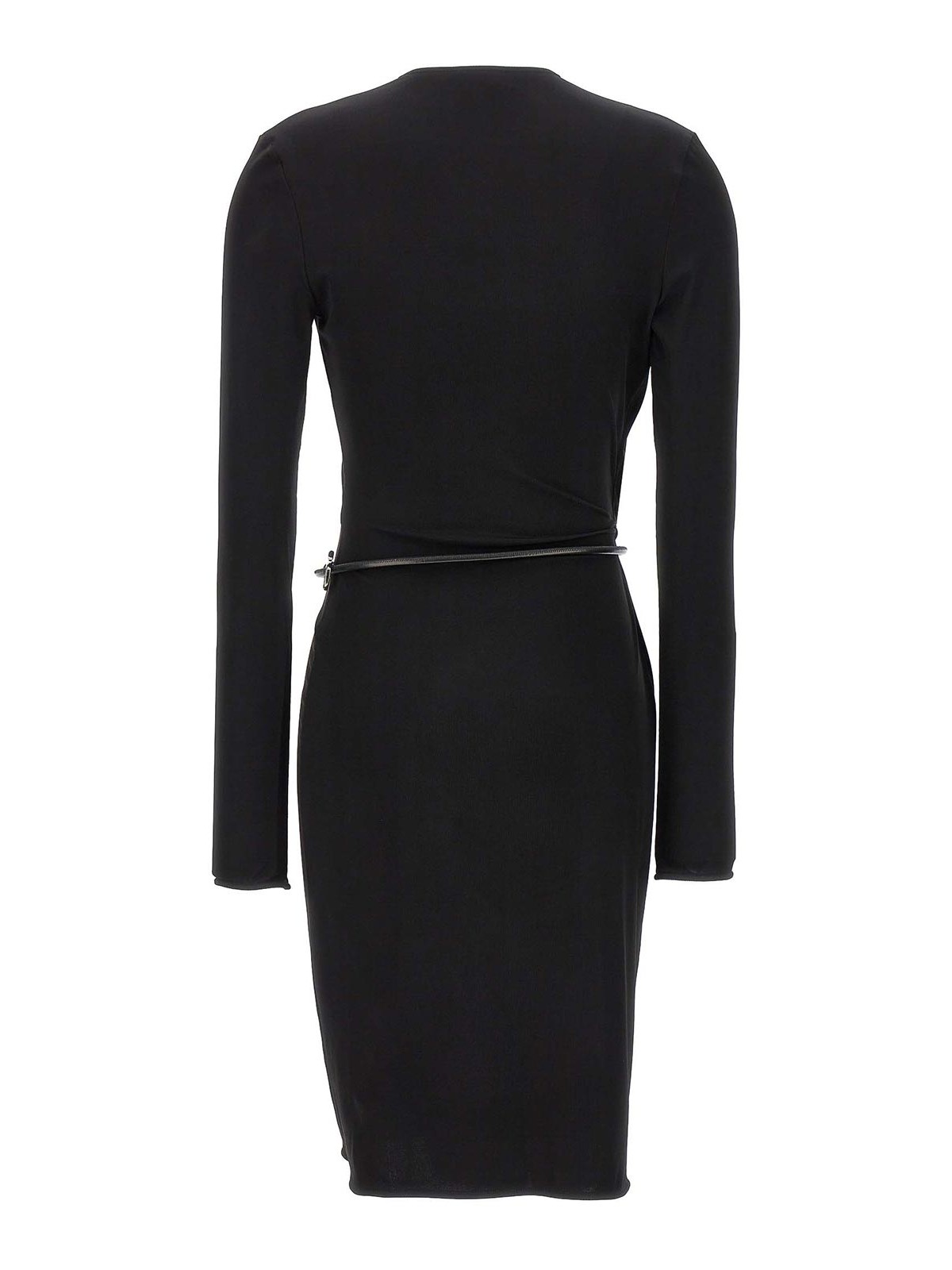 Shop Tom Ford Leather Jersey Dress In Negro