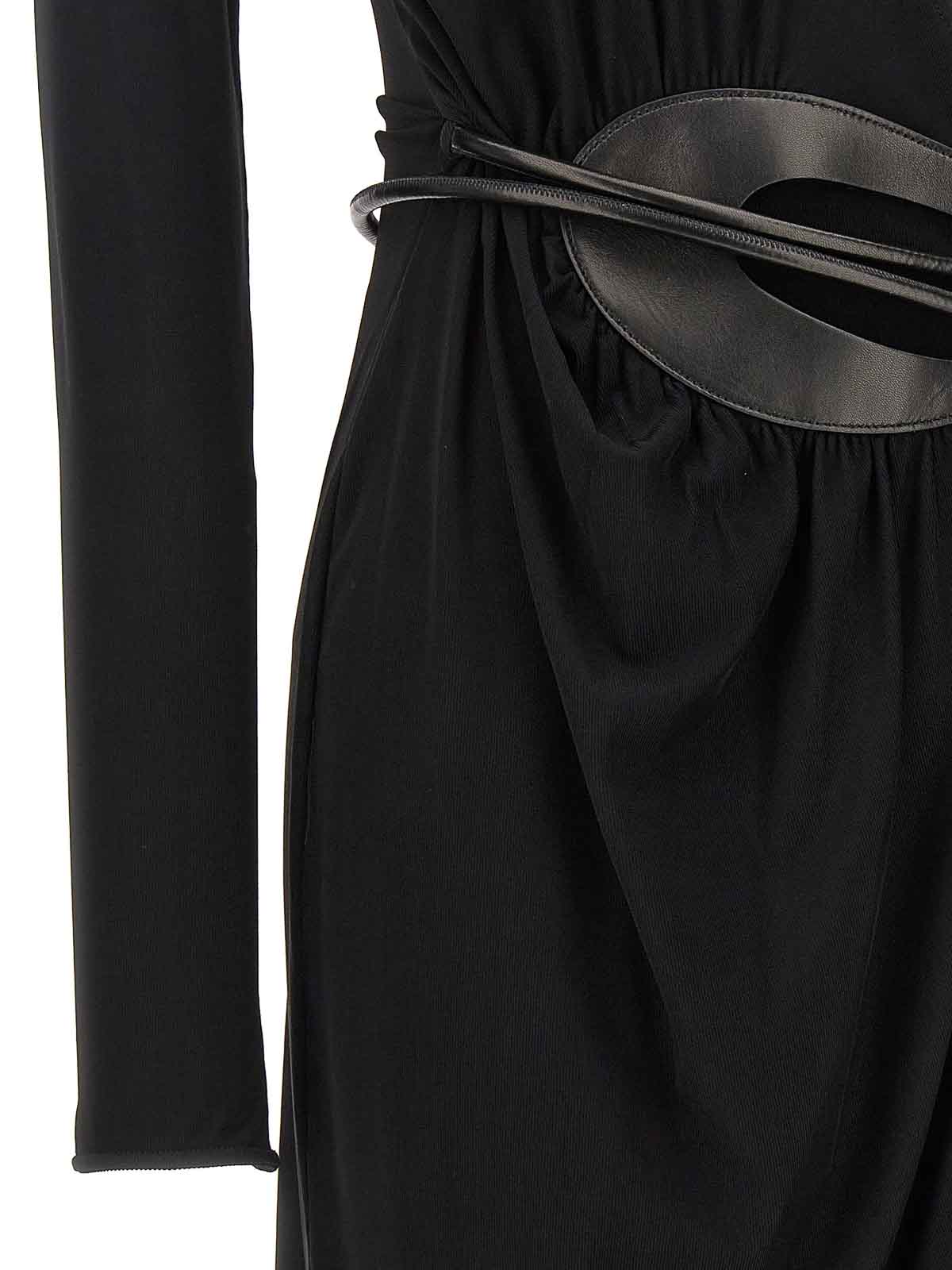 Shop Tom Ford Leather Jersey Dress In Negro