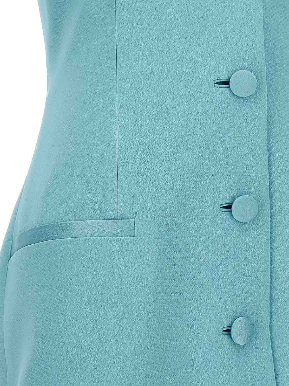 Shop Versace Vest Dress In Light Blue