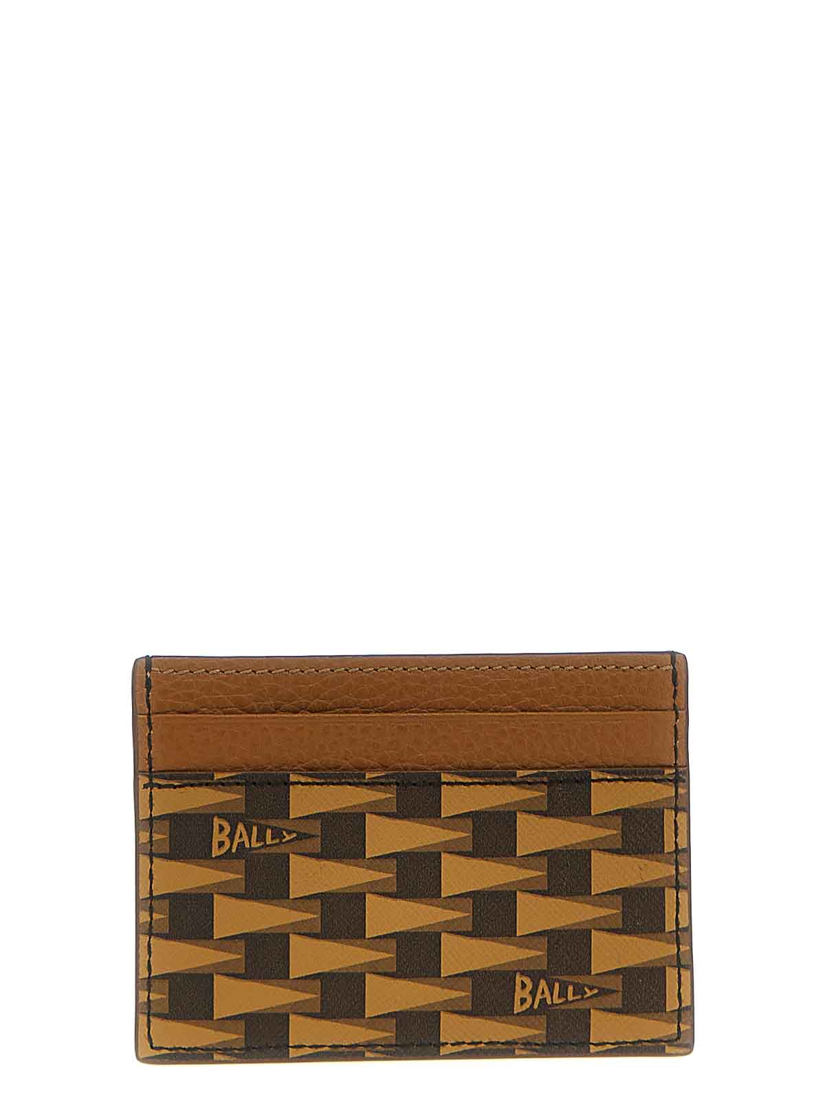 Shop Bally Pennant Card Holder In Brown