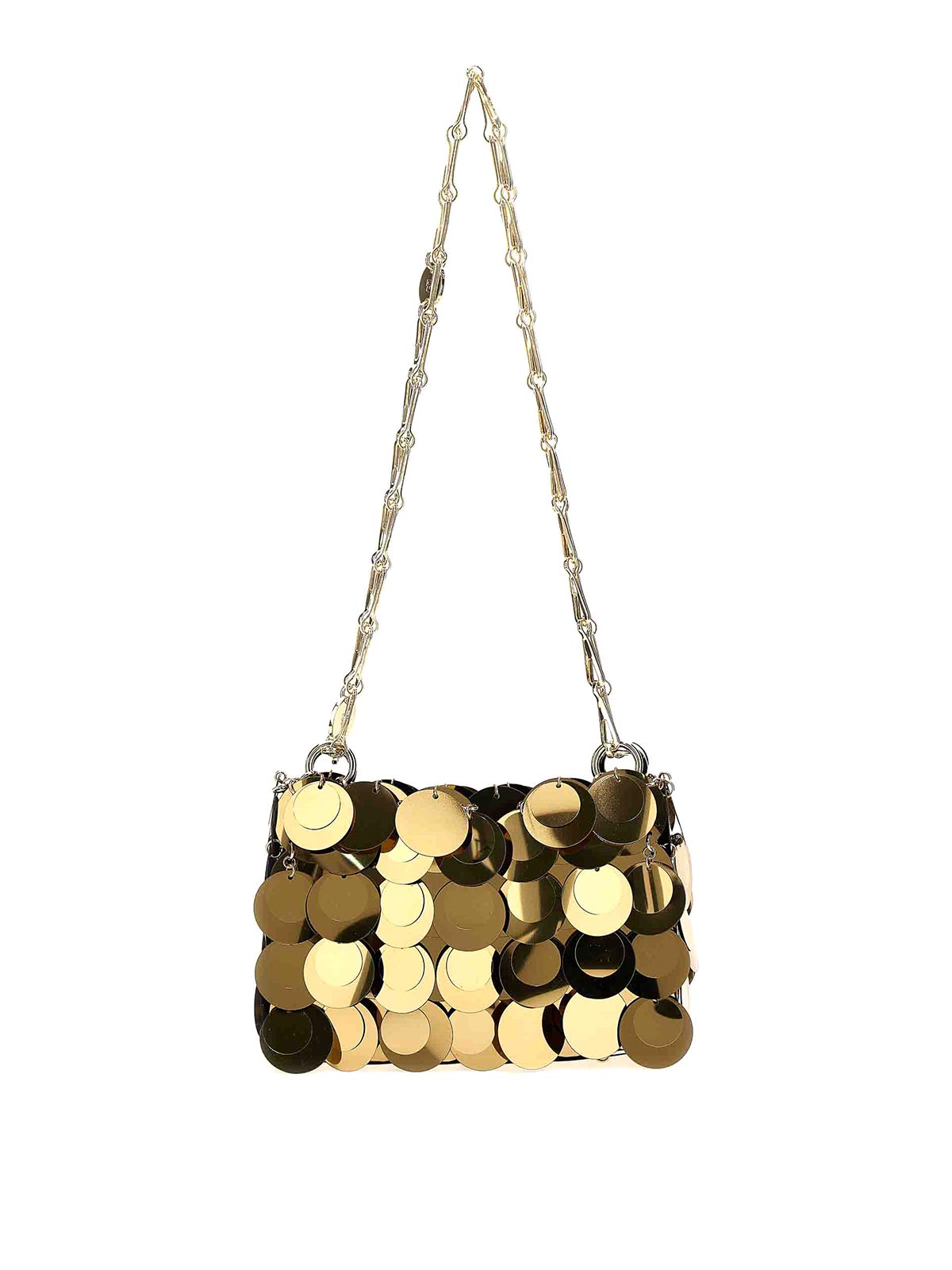 Shop Rabanne Sparkle Nano Handbag In Gold