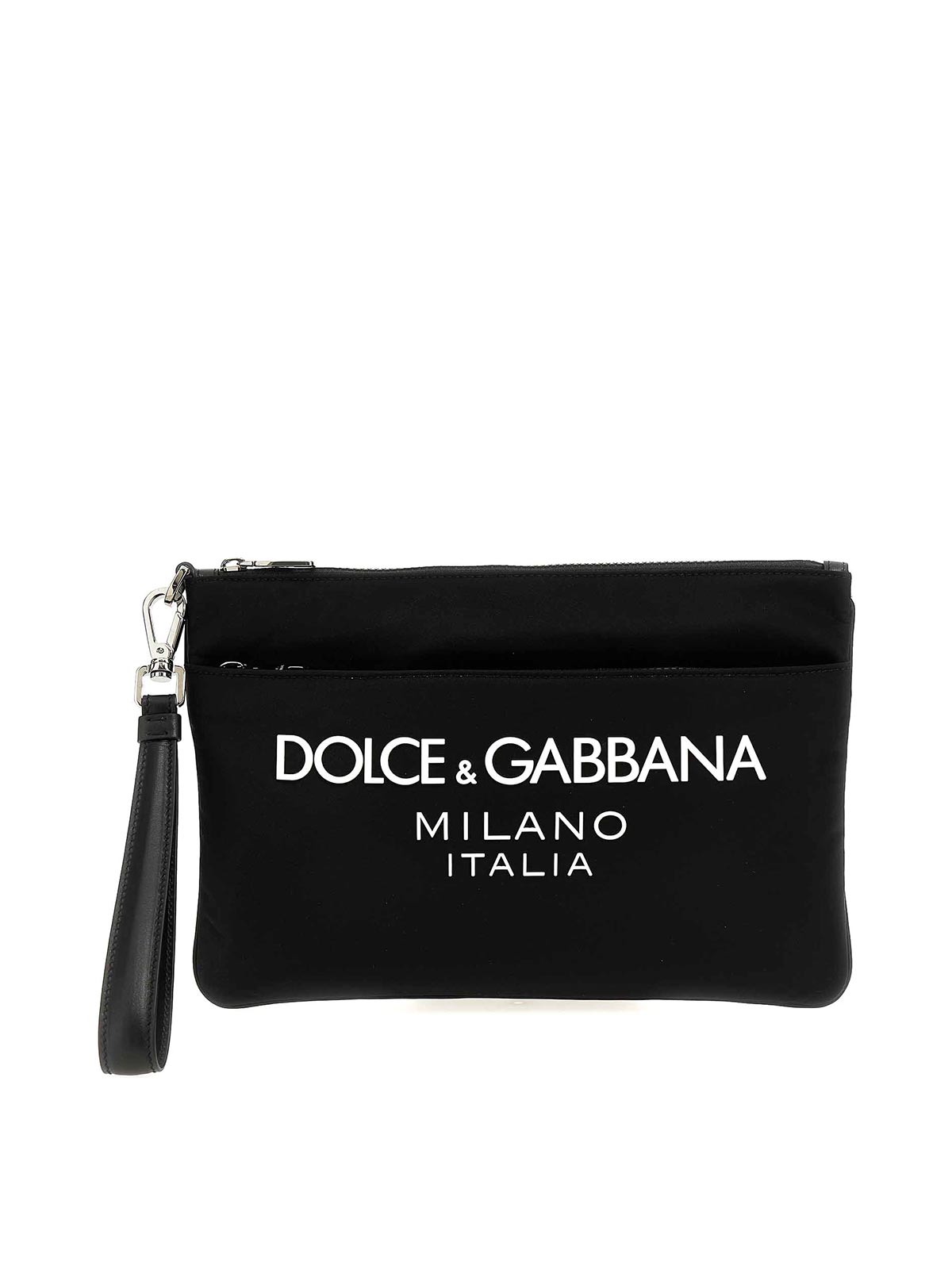 Dolce & Gabbana Logo Print Clutch Bag In White