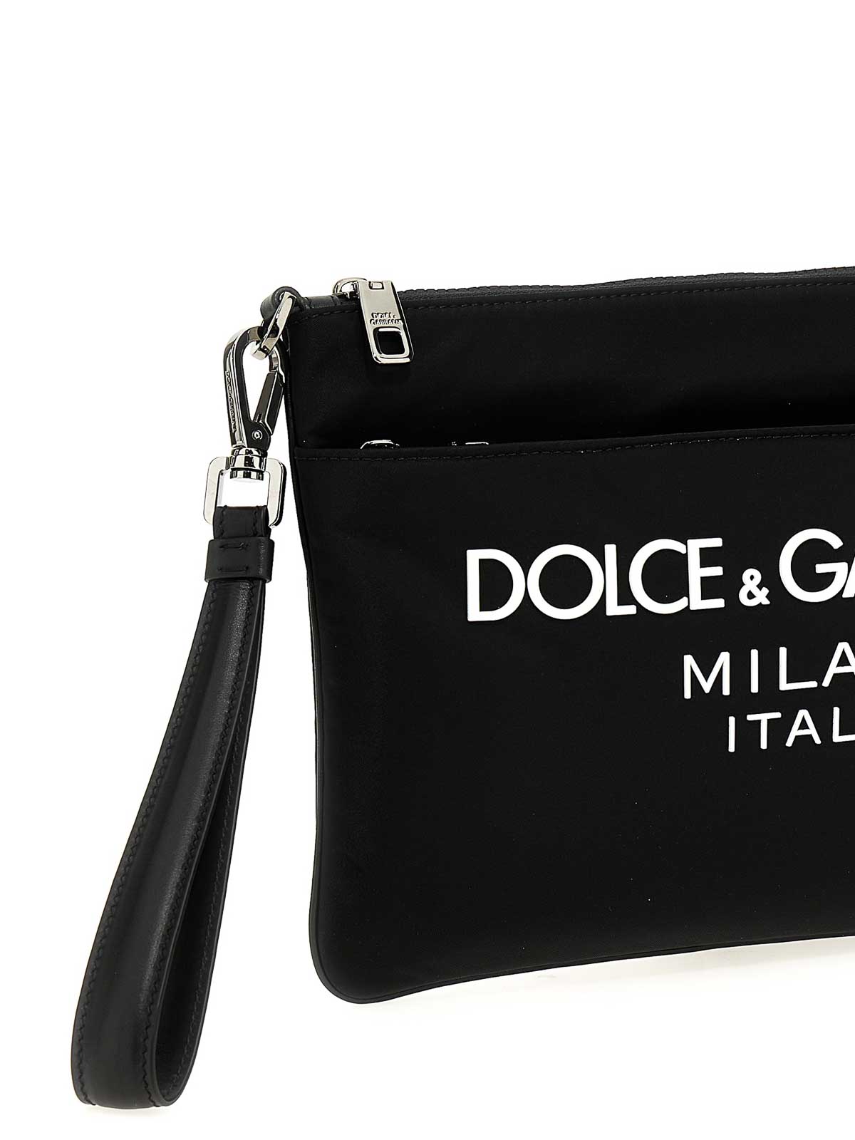 Shop Dolce & Gabbana Logo Print Clutch Bag In White