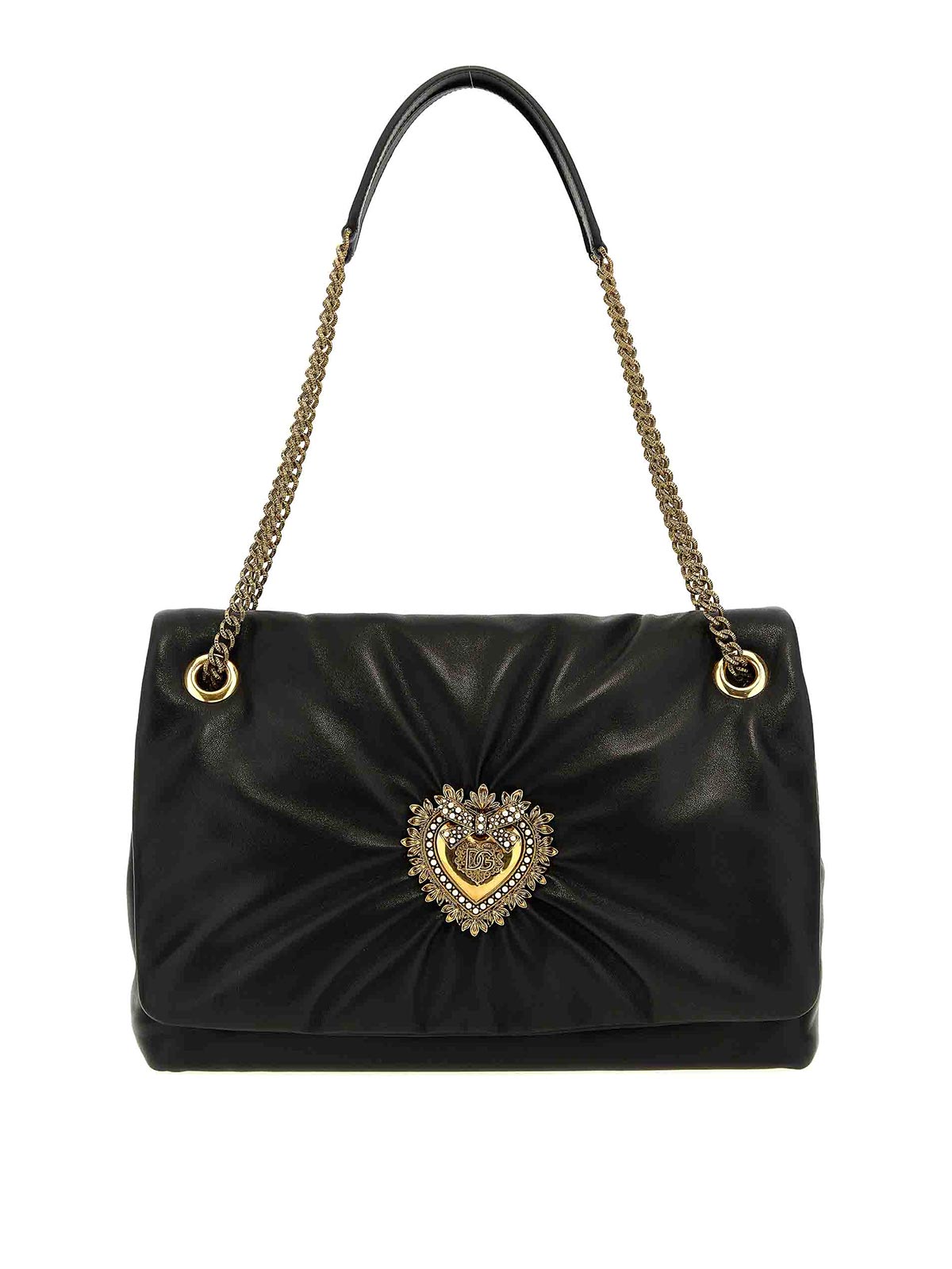 Dolce & Gabbana Devotion Shoulder Bag In Black