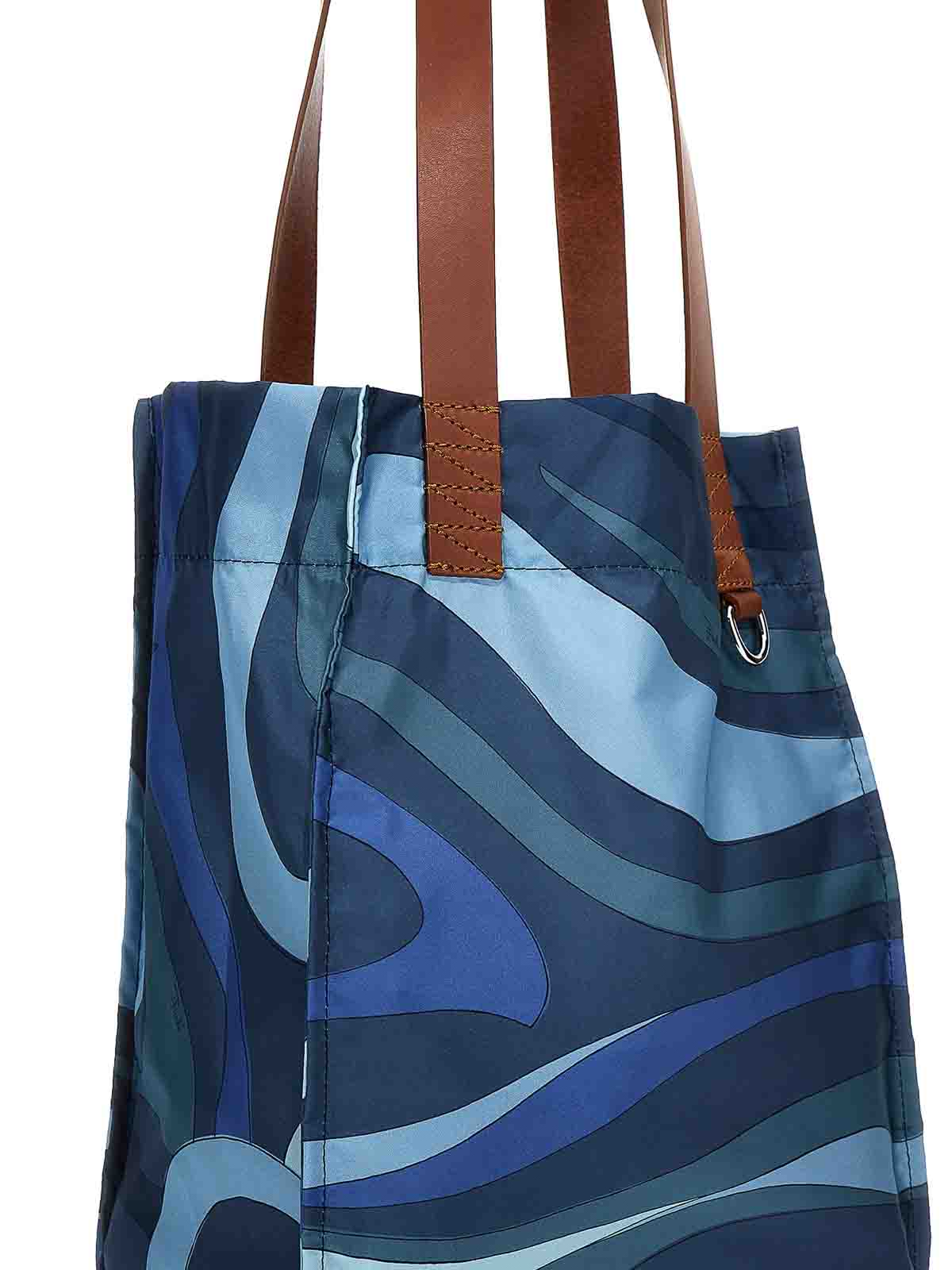 Shop Emilio Pucci Marmo Shopper Bag In Blue