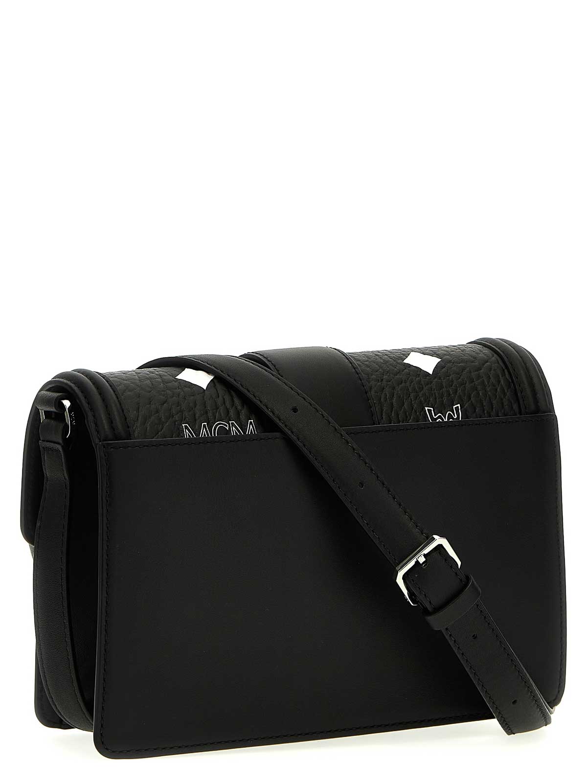 MCM, Bags, Mcm Black Leather Crossbody Shoulder Bag