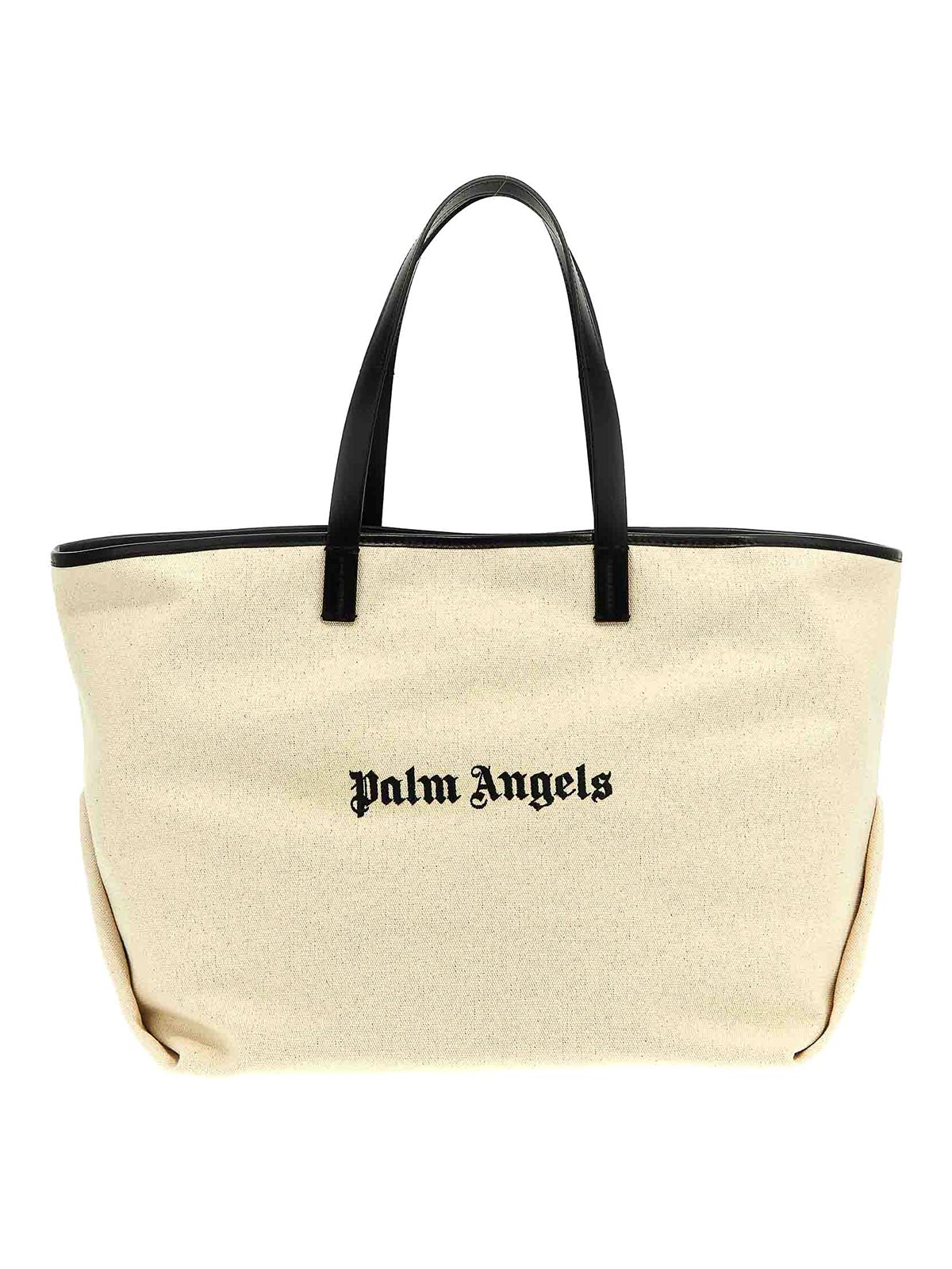 Palm Angels Logo Embroidery Shopping Bag In White
