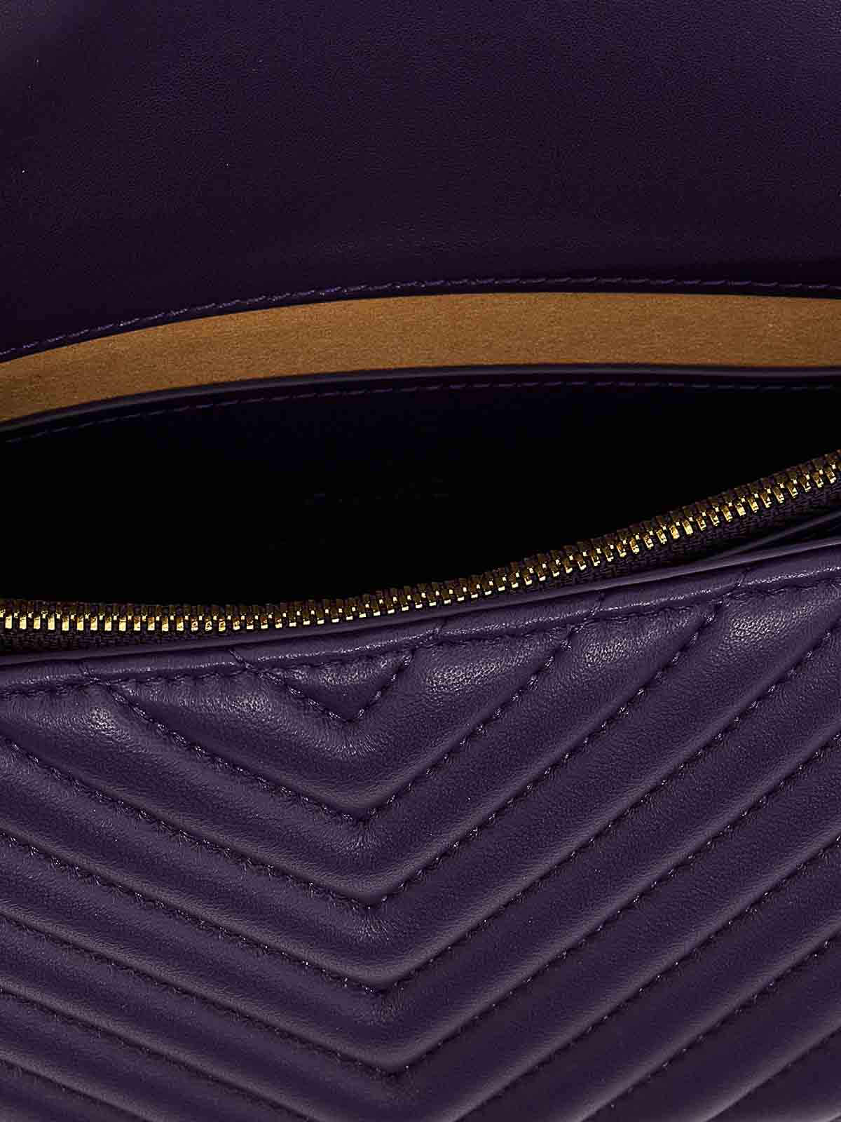 Shop Pinko Love Click Mini Crossbody Bag In Purple