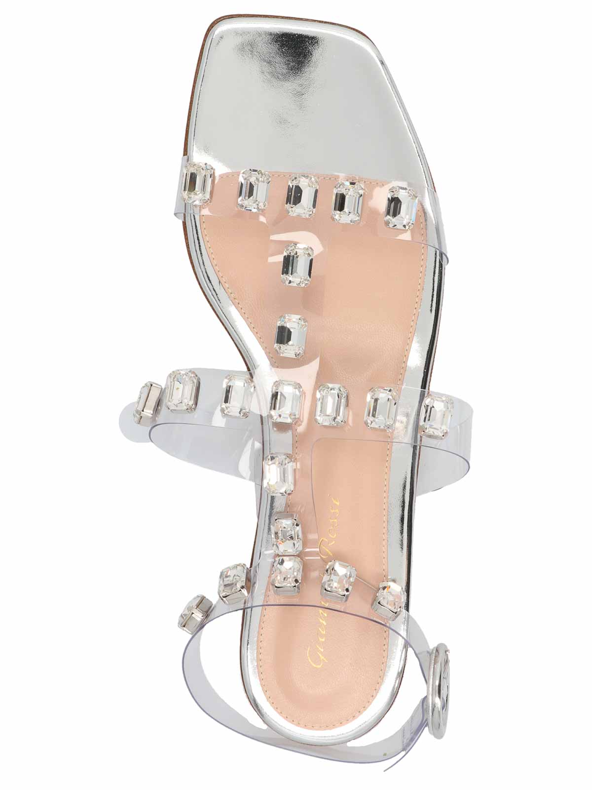 Shop Gianvito Rossi Crystal Crash Sandals In Silver