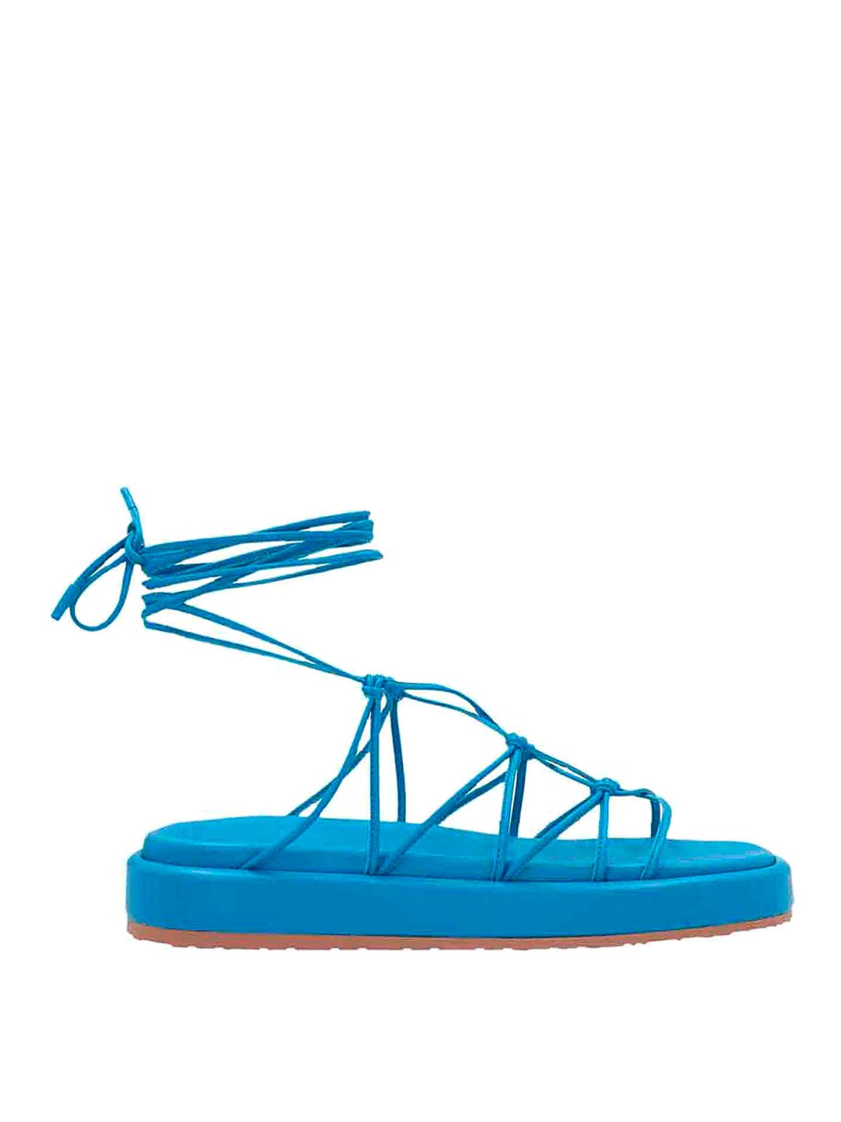 Gianvito Rossi Minas Flatform Sandals In Azul Claro