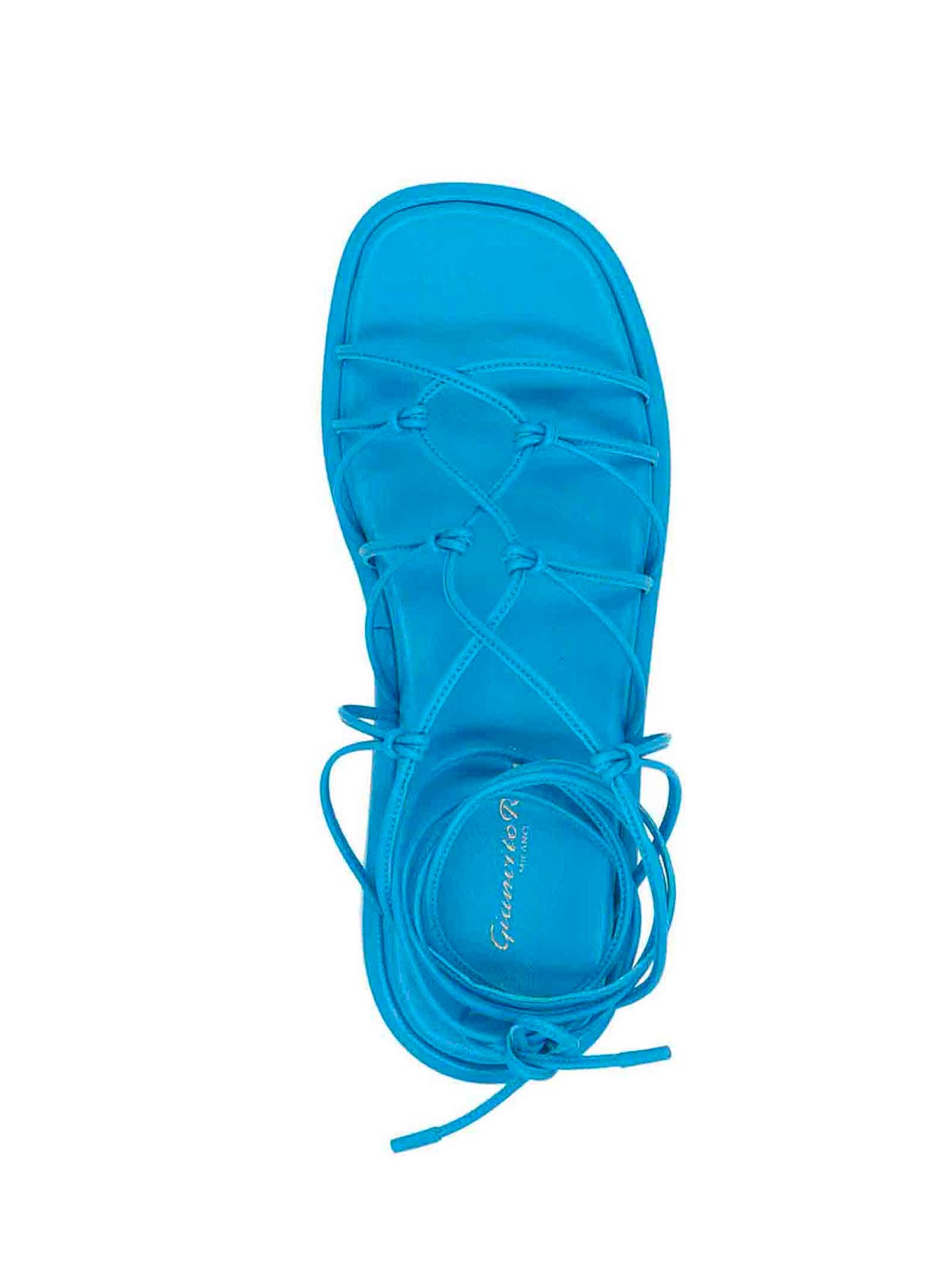 Shop Gianvito Rossi Minas Flatform Sandals In Azul Claro
