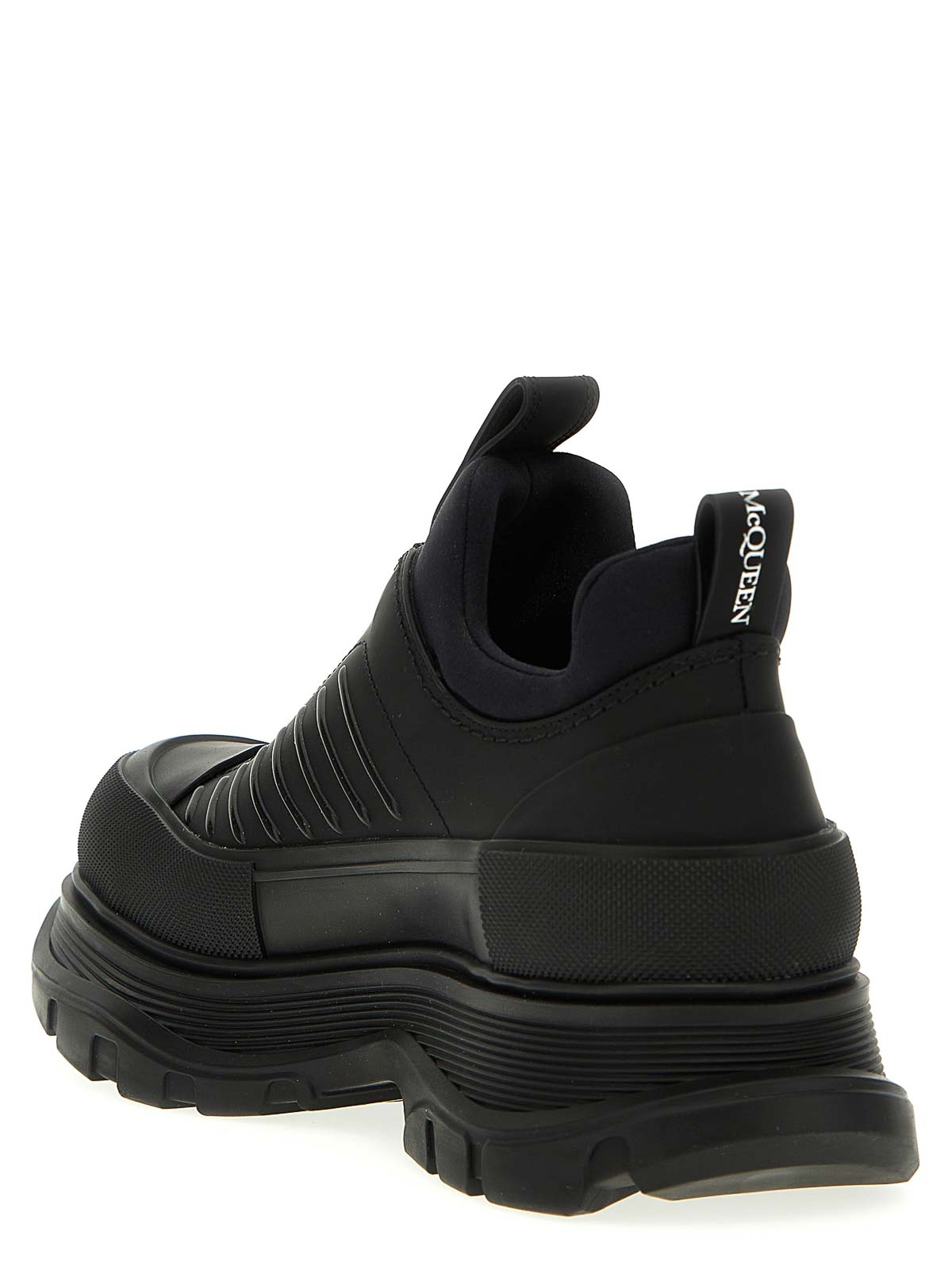 Shop Alexander Mcqueen Lace Up Sneakers In Black