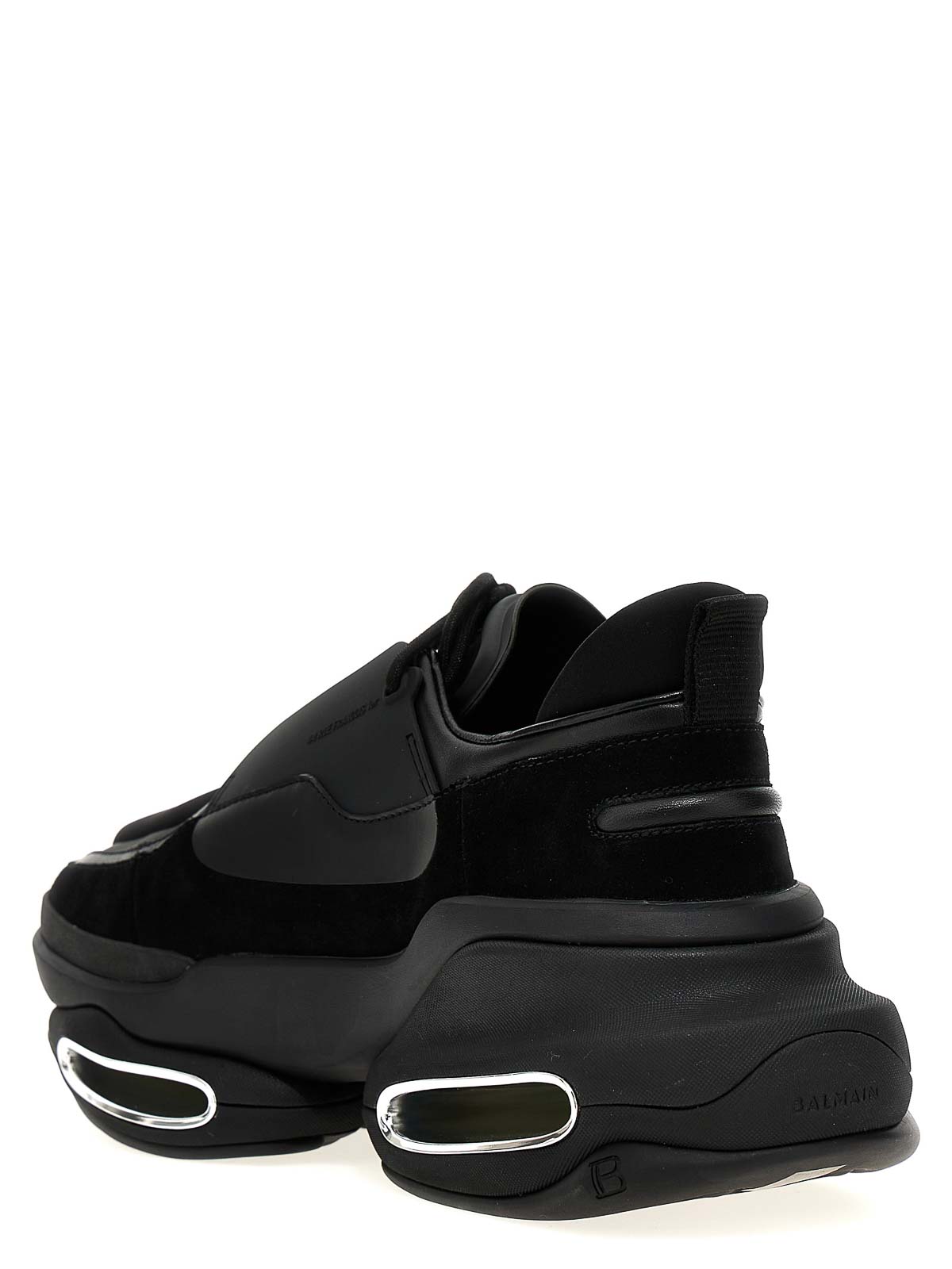 Leather, neoprene and suede B-Bold low-top sneakers black - Men