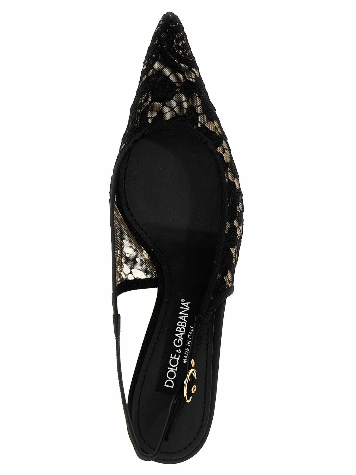 Shop Dolce & Gabbana Lollo Slingback In Black
