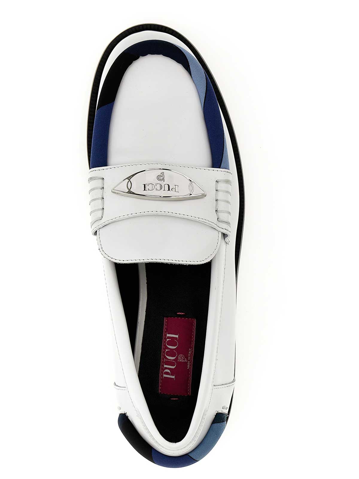 Shop Emilio Pucci Logo Leather Loafers In Blanco