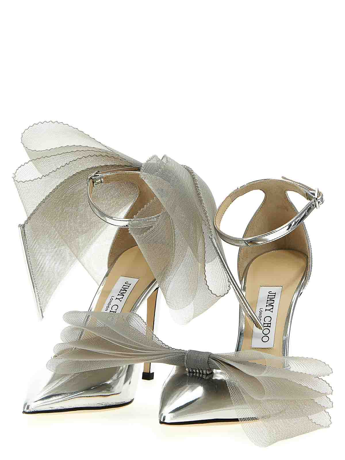 JIMMY CHOO シルバー リボンサンダル Jimmy Choo サンダル - 銀 - シルバー | AVERLY100BATSILVER