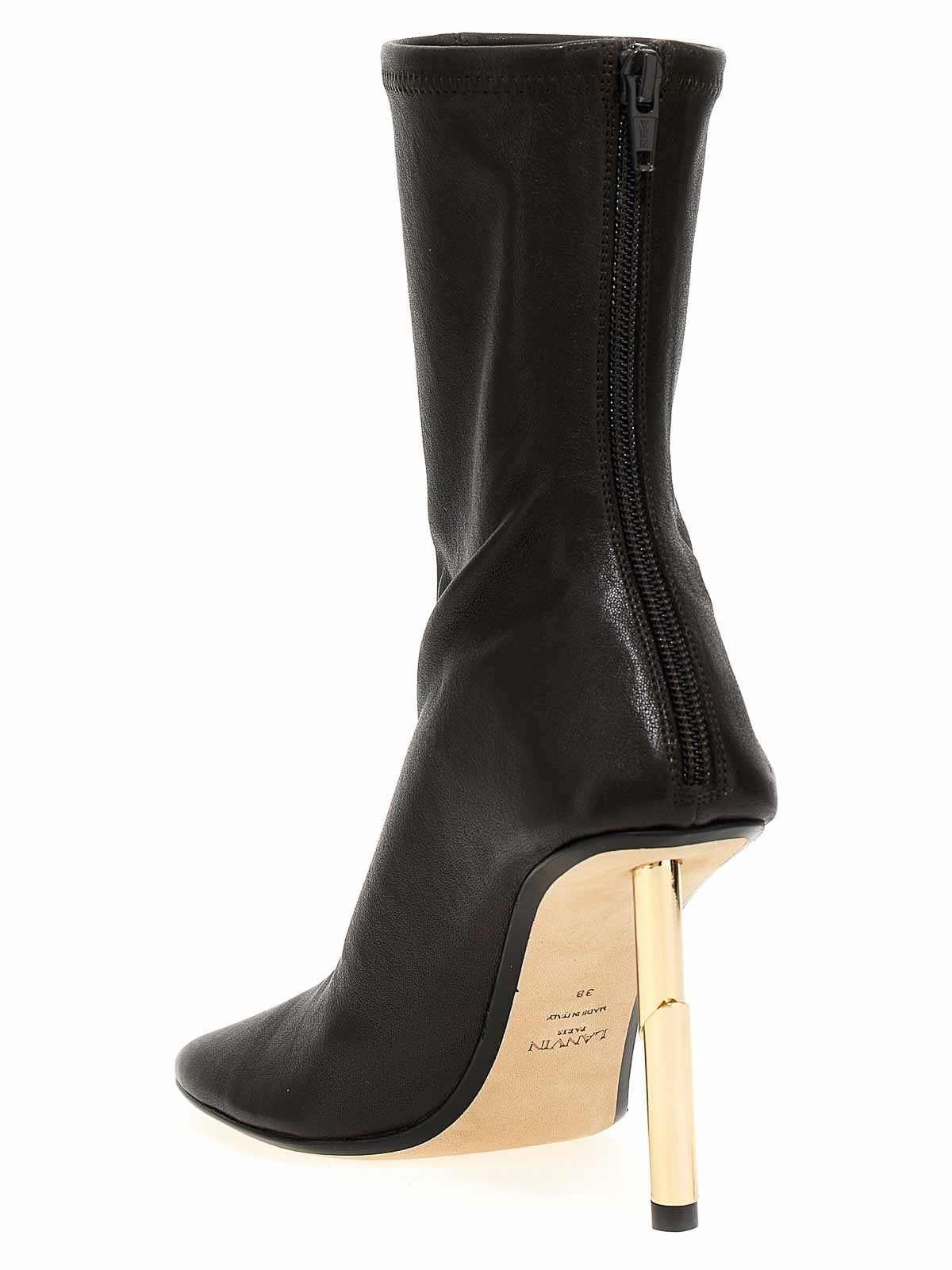 Shop Lanvin Sequence Ankle Boots In Marrón