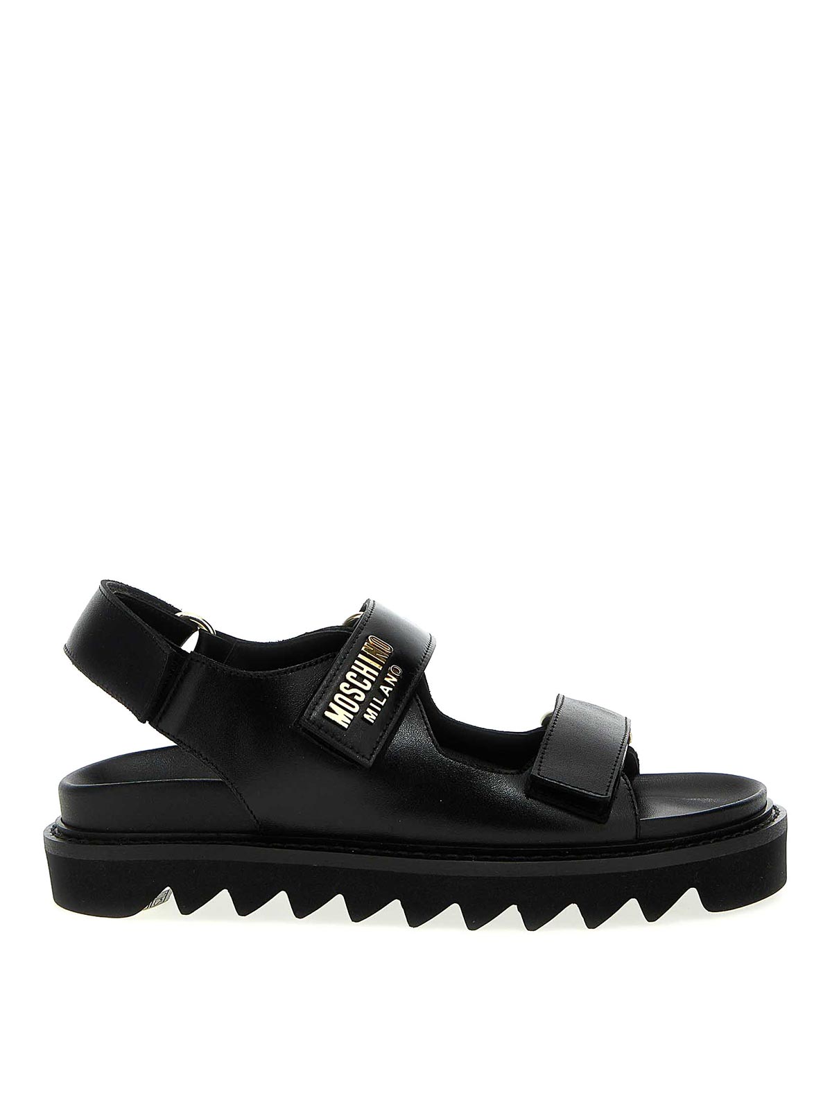 Moschino Logo sandals - Black - Women | MA16015G1HMF0000