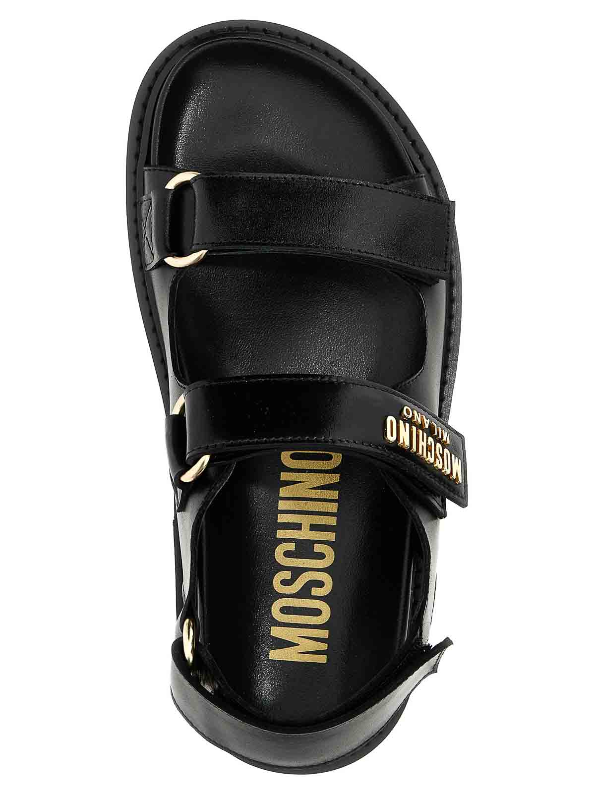Moschino Logo sandals - Black - Women | MA16015G1HMF0000