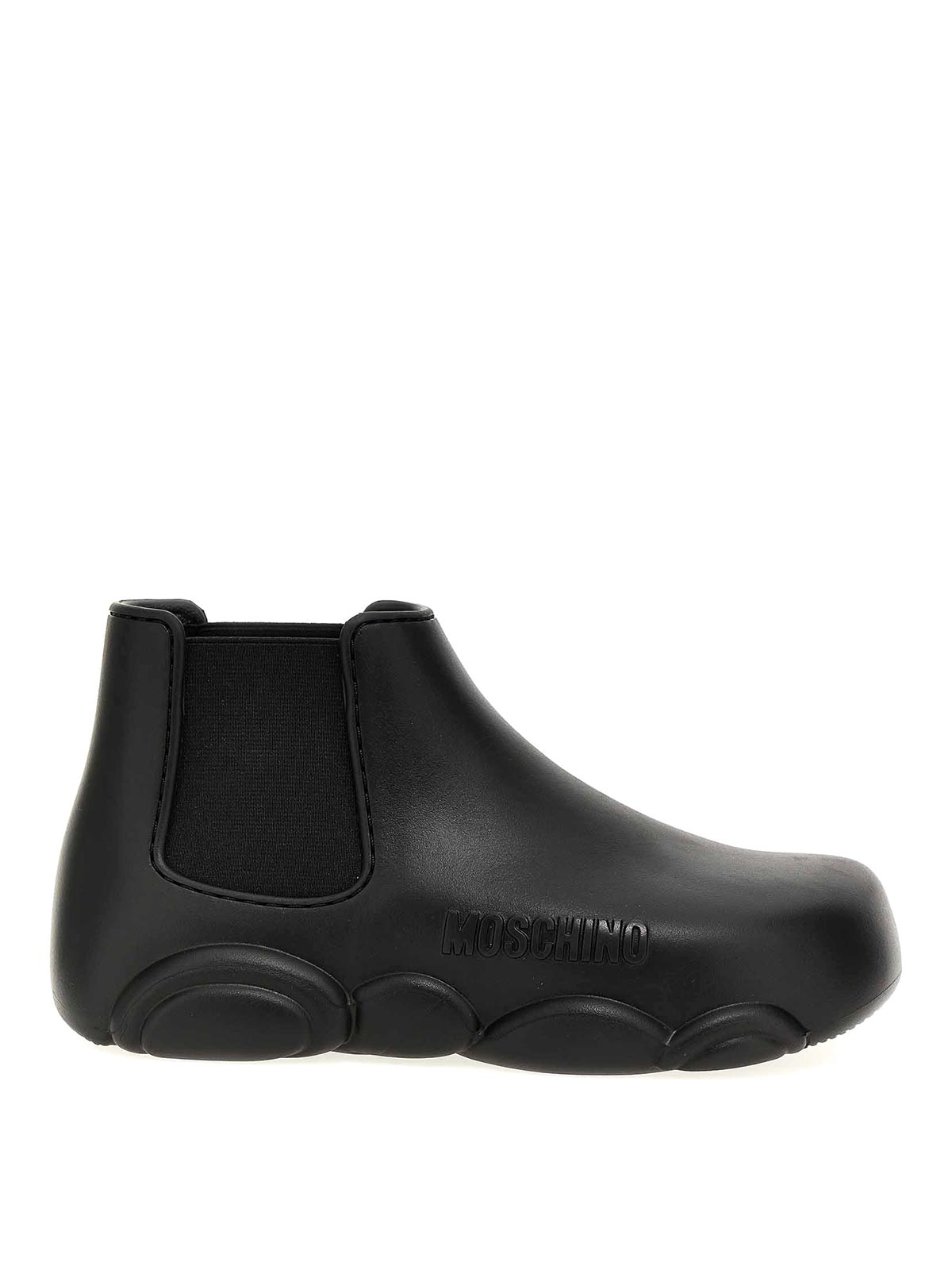 VIP【関税送料無料】希少 MOSCHINO BLACK RUBBER GUMMY BOOTS Moschino gummy ankle boots - Black - Women | MA21903G1HM28000
