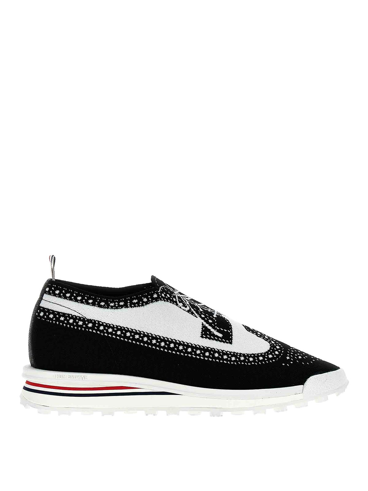 Shop Thom Browne Longwing Brouge Sneakers In Blanco