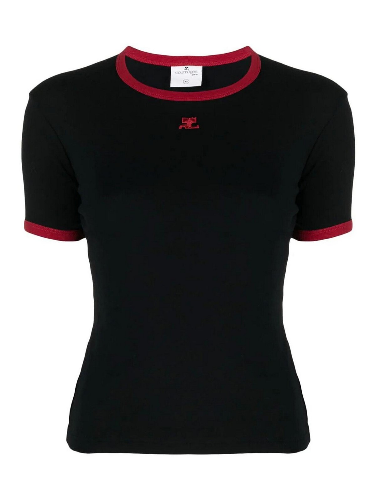 Tシャツ・カットソー COURREGES Woman T-Shirt Black 225JTS017JS0223 B177 Courreges Tシャツ - 黒 - ブラック | 223JTS017JS0070