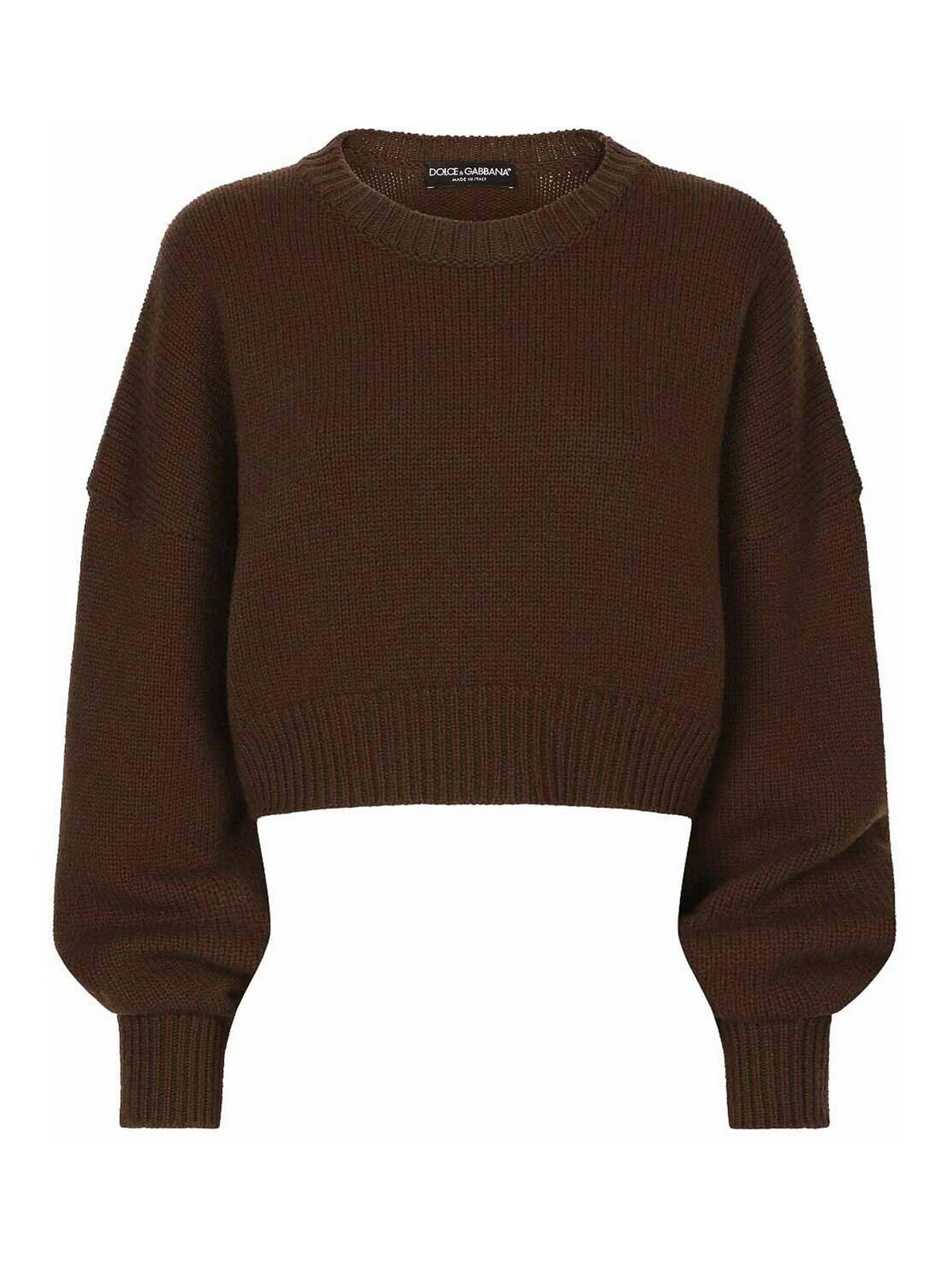 Dolce & Gabbana Crop Sweater In Brown