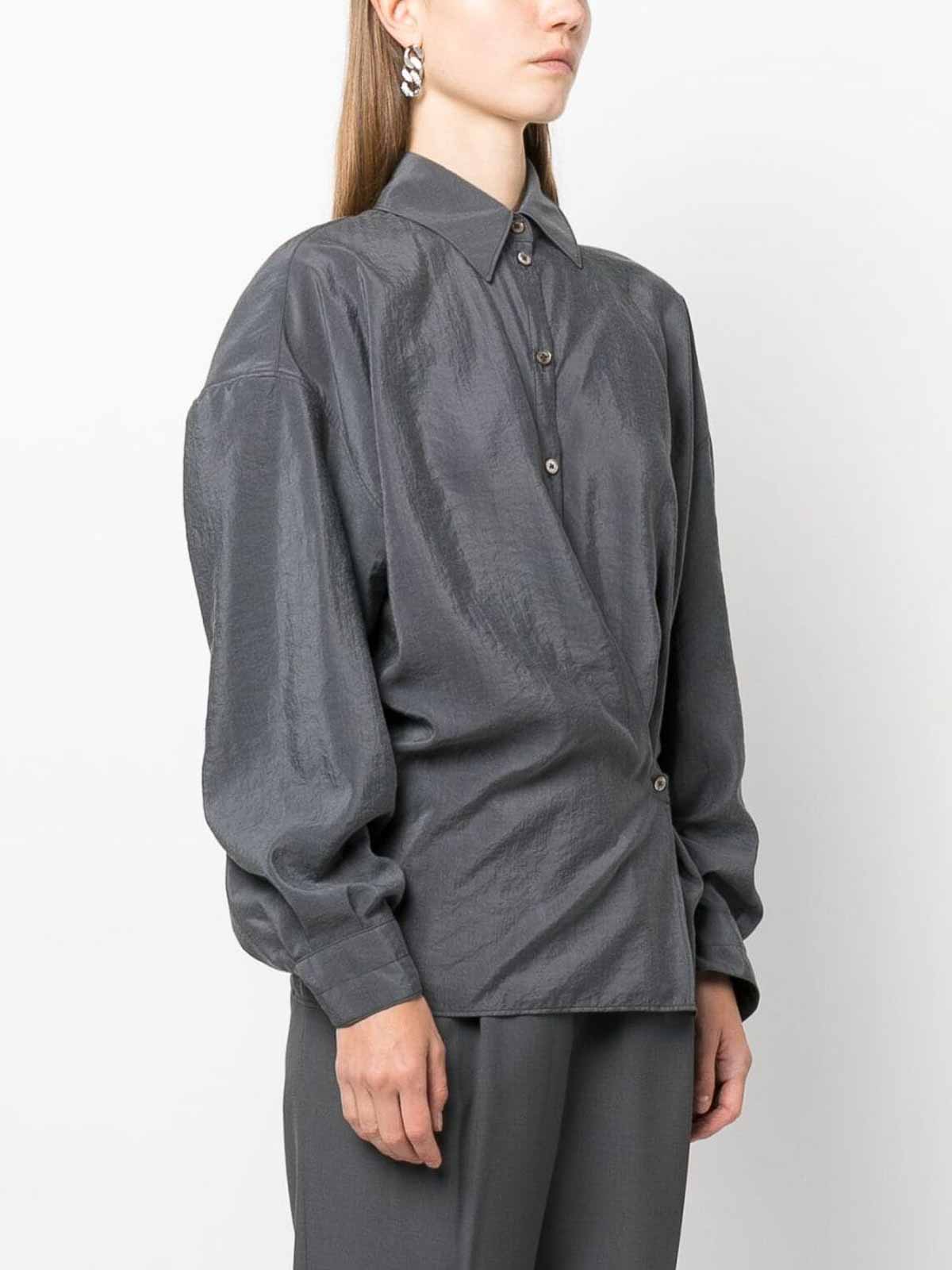 LEMAIRE twisted silk-blend shirt - Grey